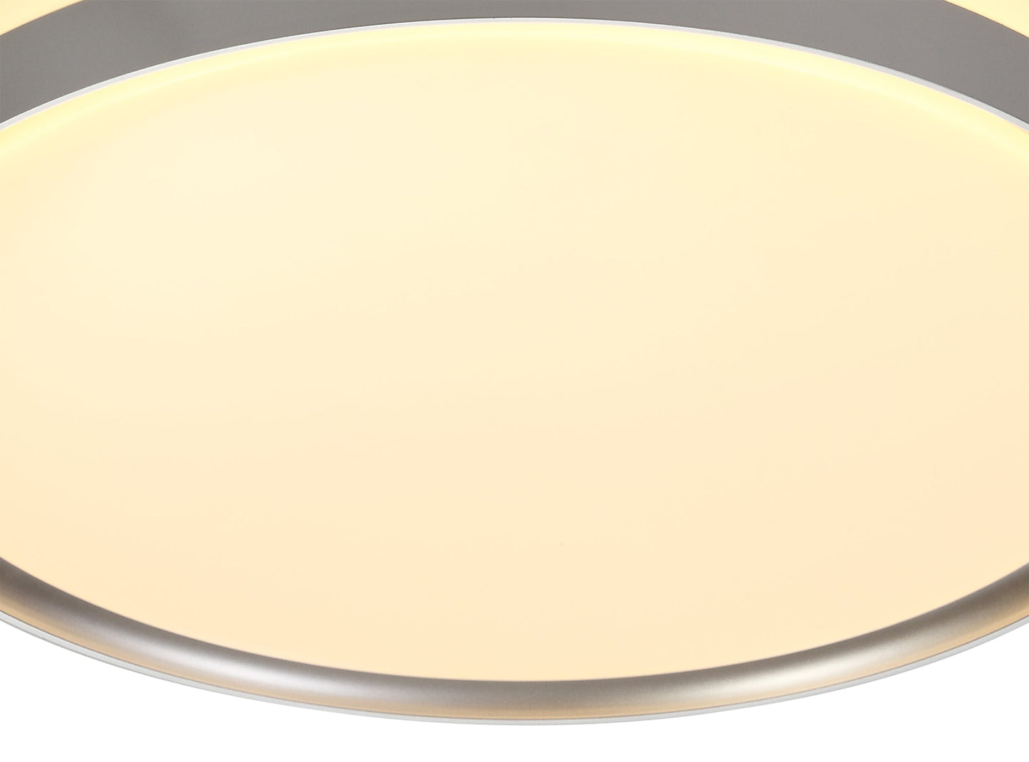 King Ceiling 39cm, 1 x 24W LED, 3 Step-Dimmable, 3000K, 1000lm, IP44, Silver and White Acrylic, 3yrs Warranty