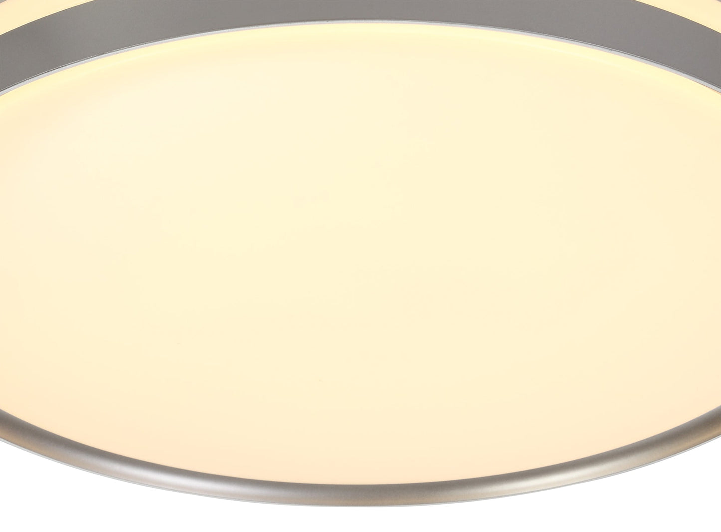 King Ceiling 48cm, 1 x 36W LED 3 Step-Dimmable, 3000K, 1575lm, IP44, Silver and White Acrylic, 3yrs Warranty