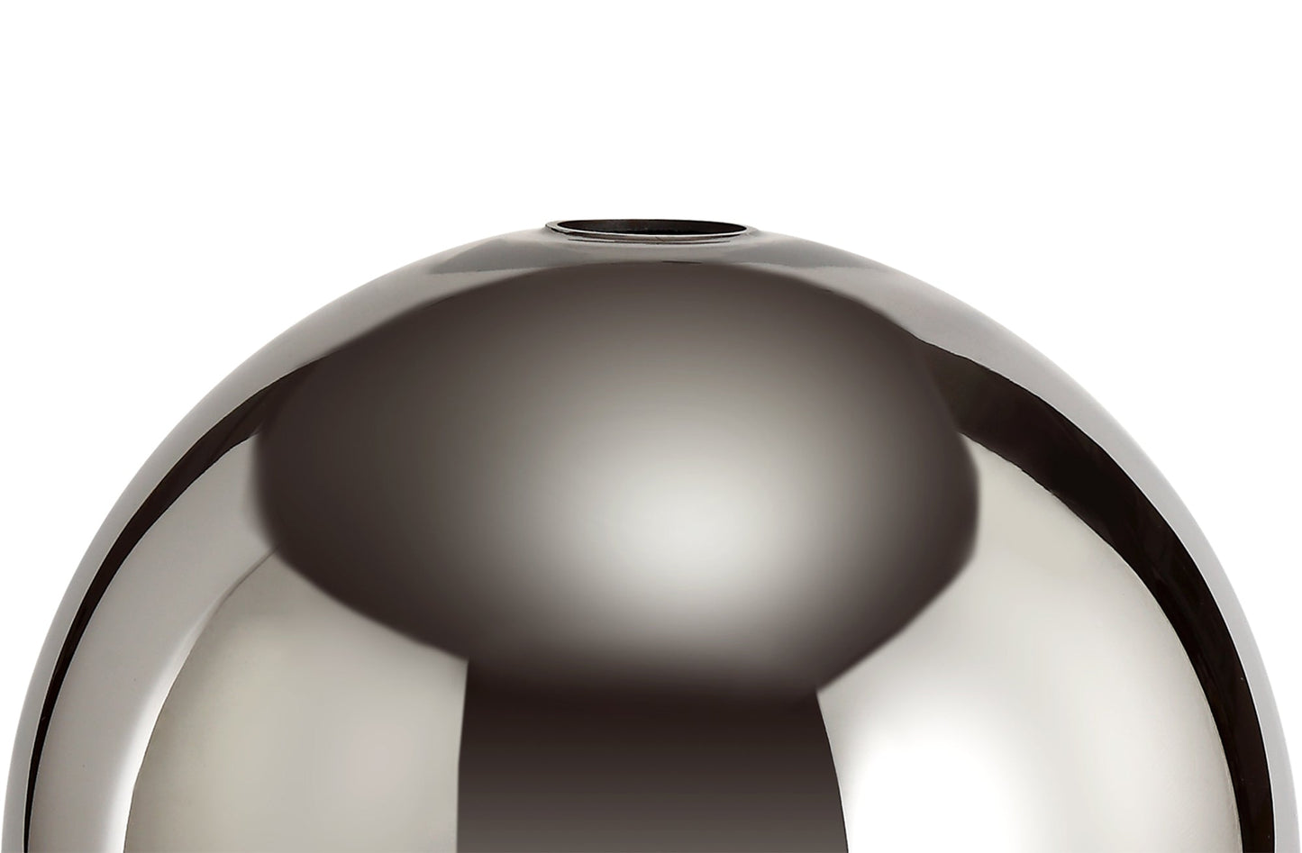 Kingsley 1 Light Pendant E27 With 30cm Globe Glass, Black Chrome and Matt Black and Smoked and Clear