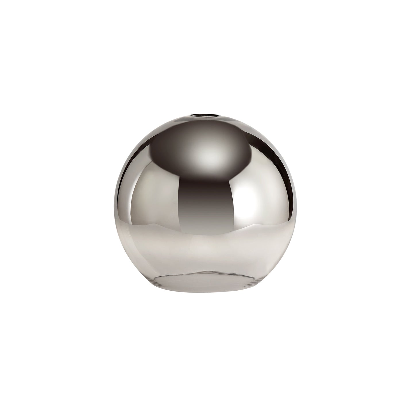 Kingsley 1 Light Pendant E27 With 30cm Globe Glass, Polished Nickel and Matt Black and Smoked and Clear