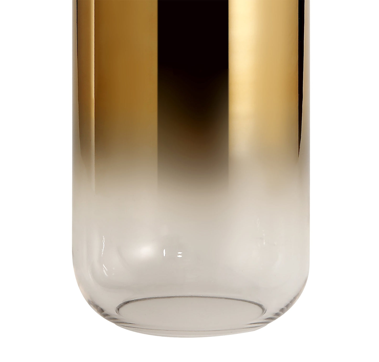 Kingsley 16cm Cylinder Glass, Brass Gold and Clear