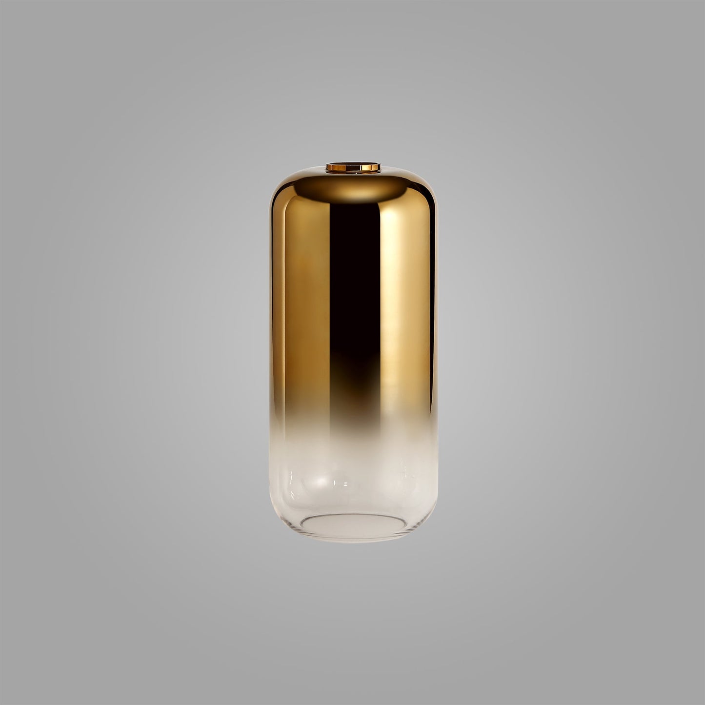 Kingsley 16cm Cylinder Glass, Brass Gold and Clear