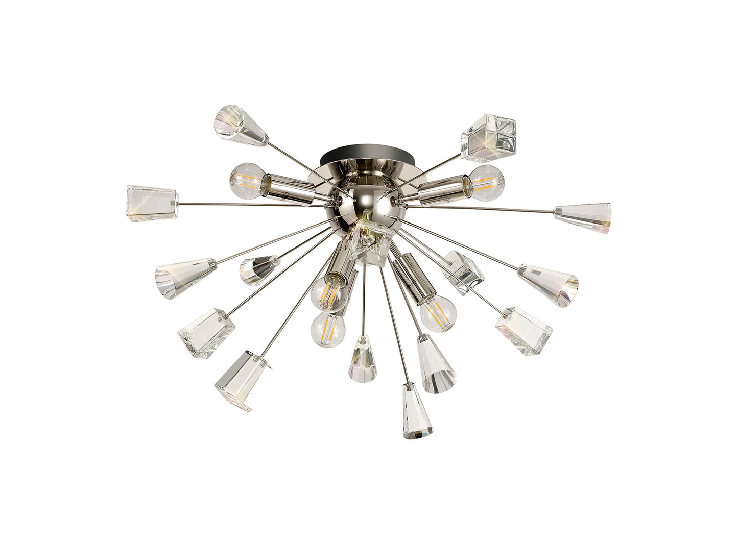 Knutsford Ceiling Sputnik , 6 Light E14, Polished Nickel and Crystal
