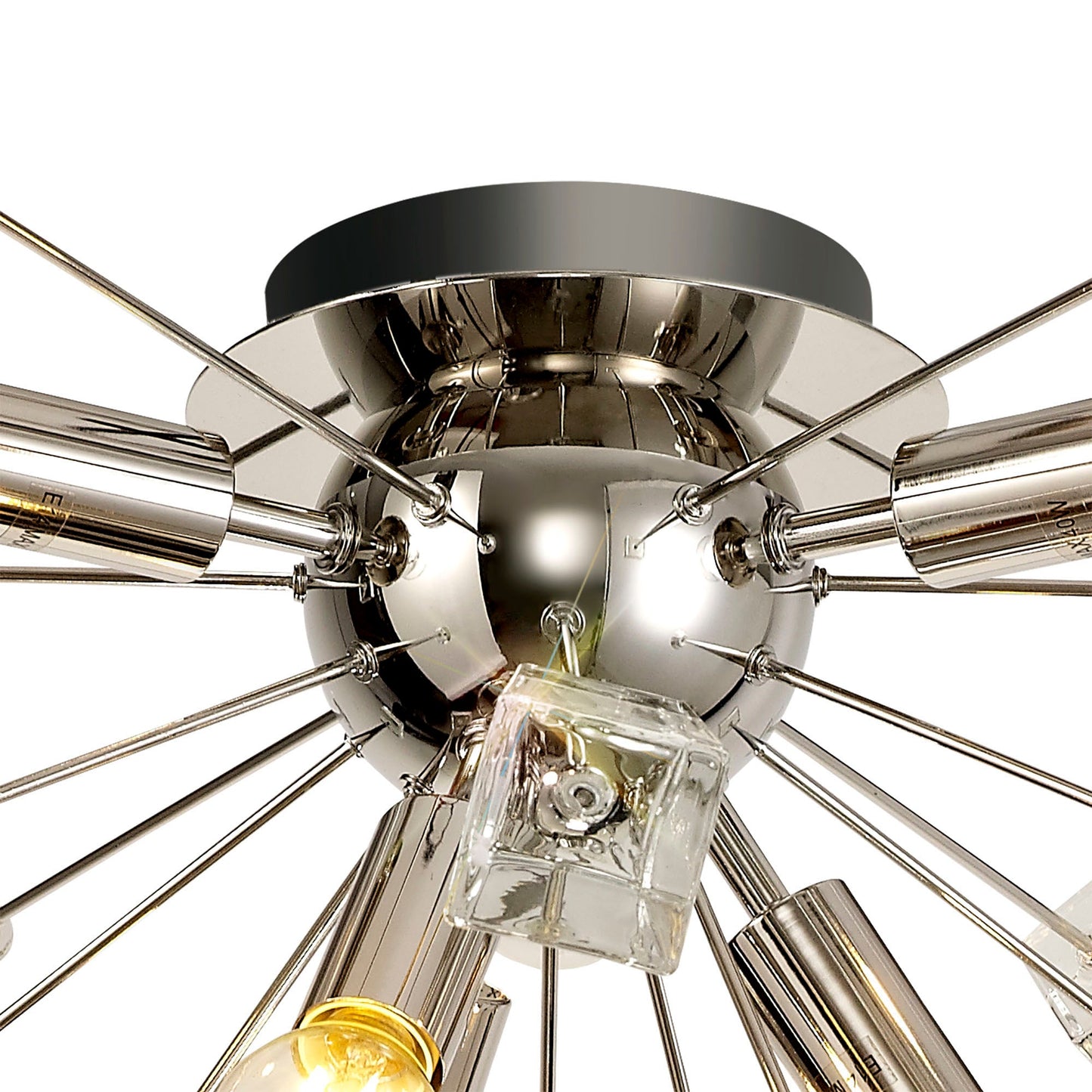 Knutsford Ceiling Sputnik , 6 Light E14, Polished Nickel and Crystal