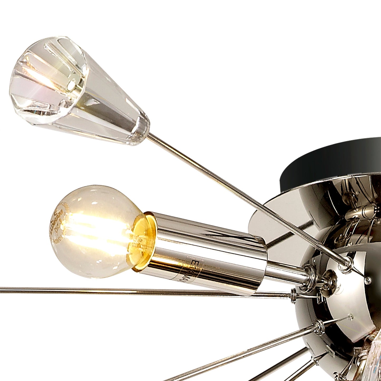 Knutsford Ceiling Sputnik , 6 Light E14, Polished Nickel and Crystal