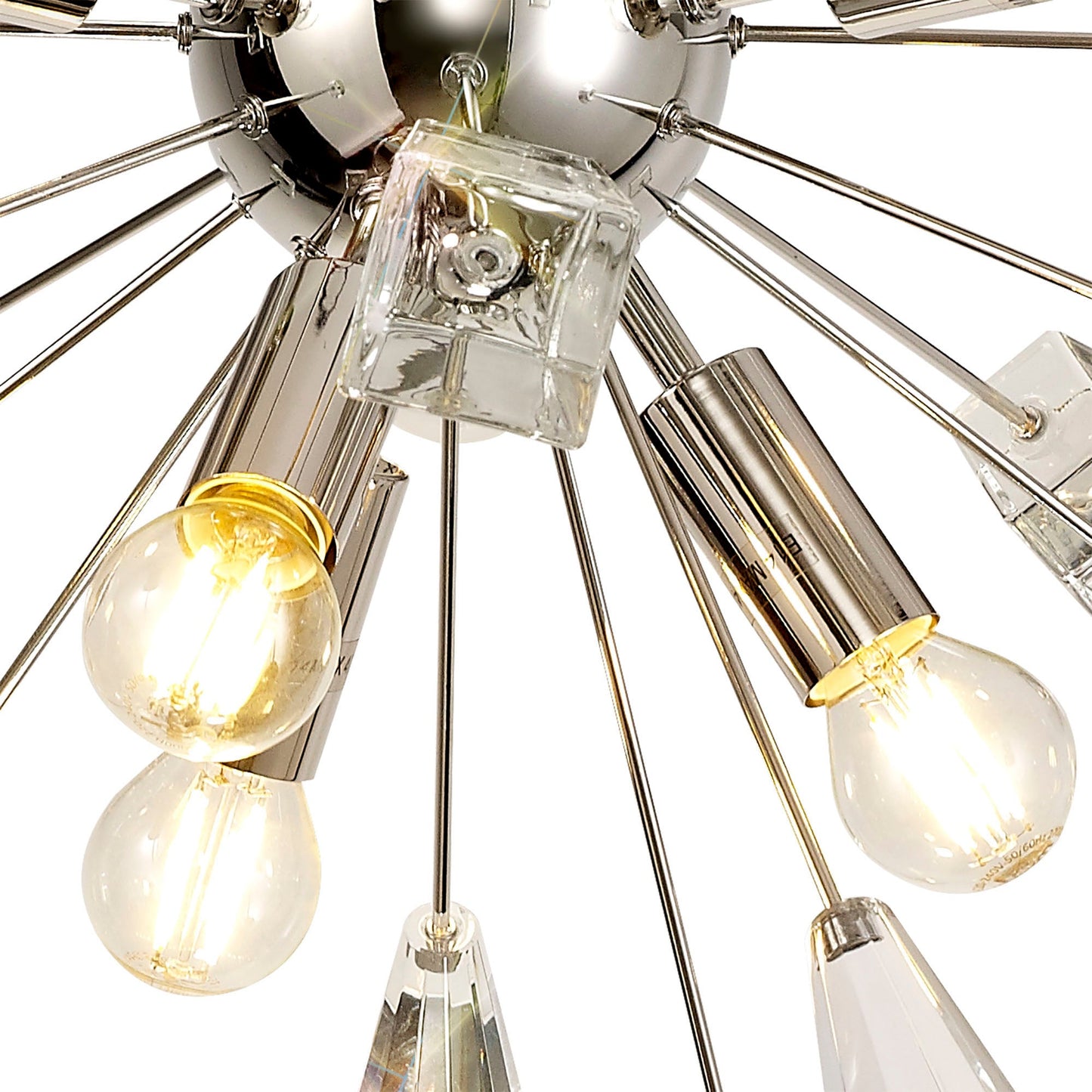 Knutsford Ceiling Sputnik , 6 Light E14, Polished Nickel and Crystal