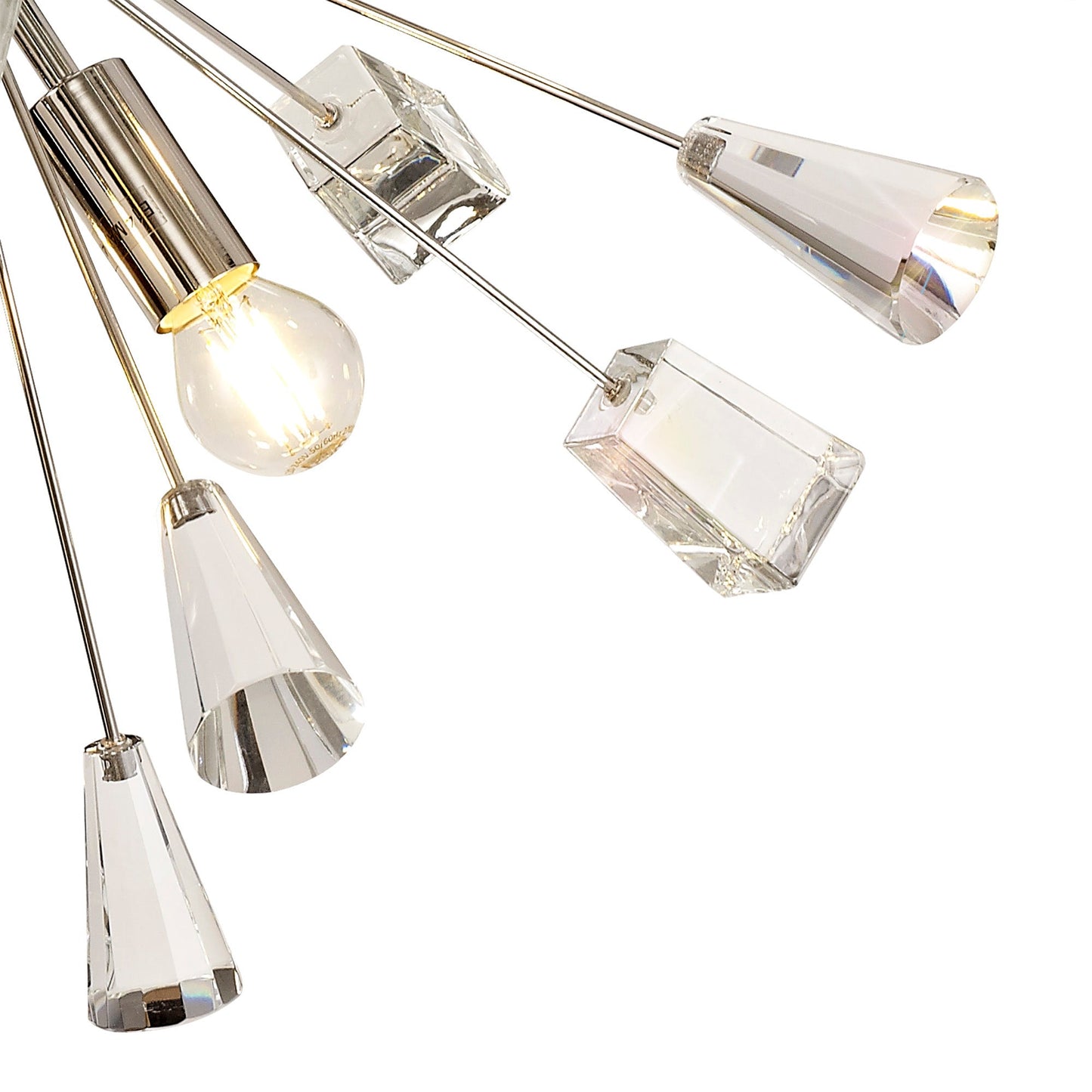 Knutsford Ceiling Sputnik , 6 Light E14, Polished Nickel and Crystal