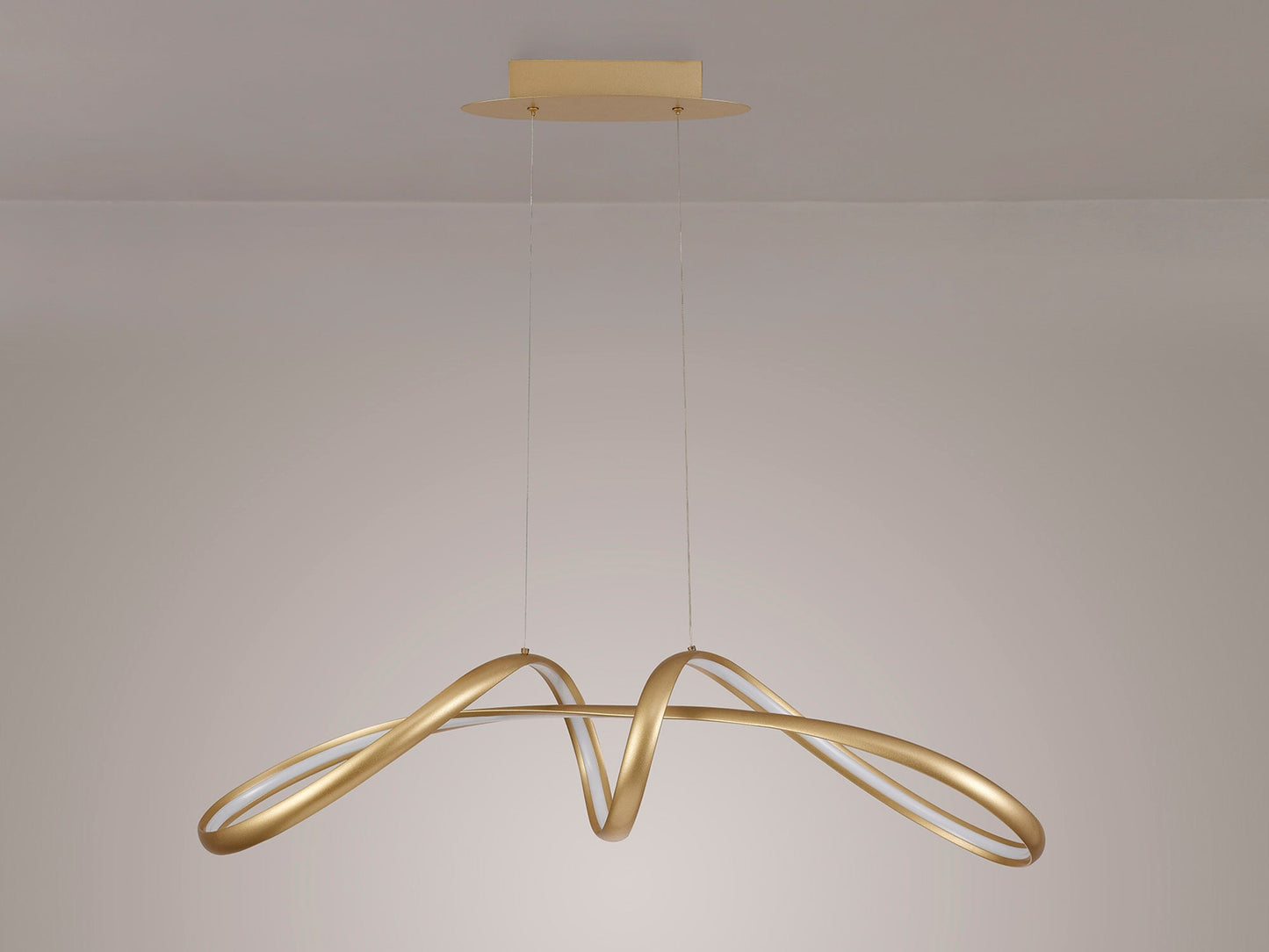 Langley Large Oval Pendant, 1 x 39W LED, 3000K, 1950lm, Sand Gold, 3yrs Warranty