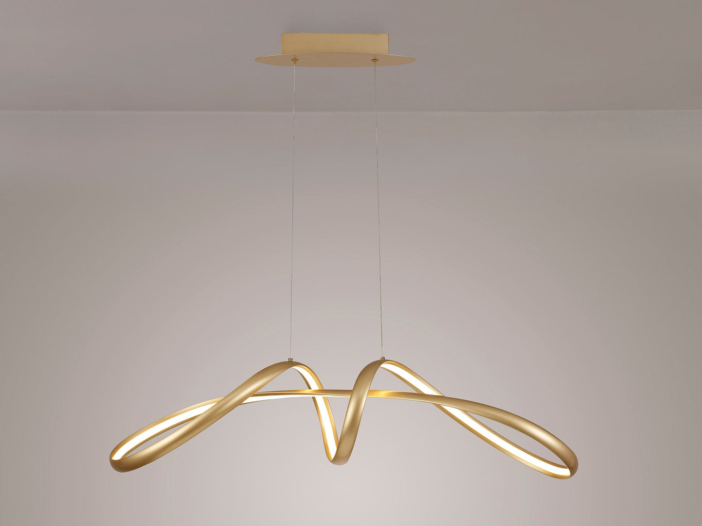 Langley Large Oval Pendant, 1 x 39W LED, 3000K, 1950lm, Sand Gold, 3yrs Warranty