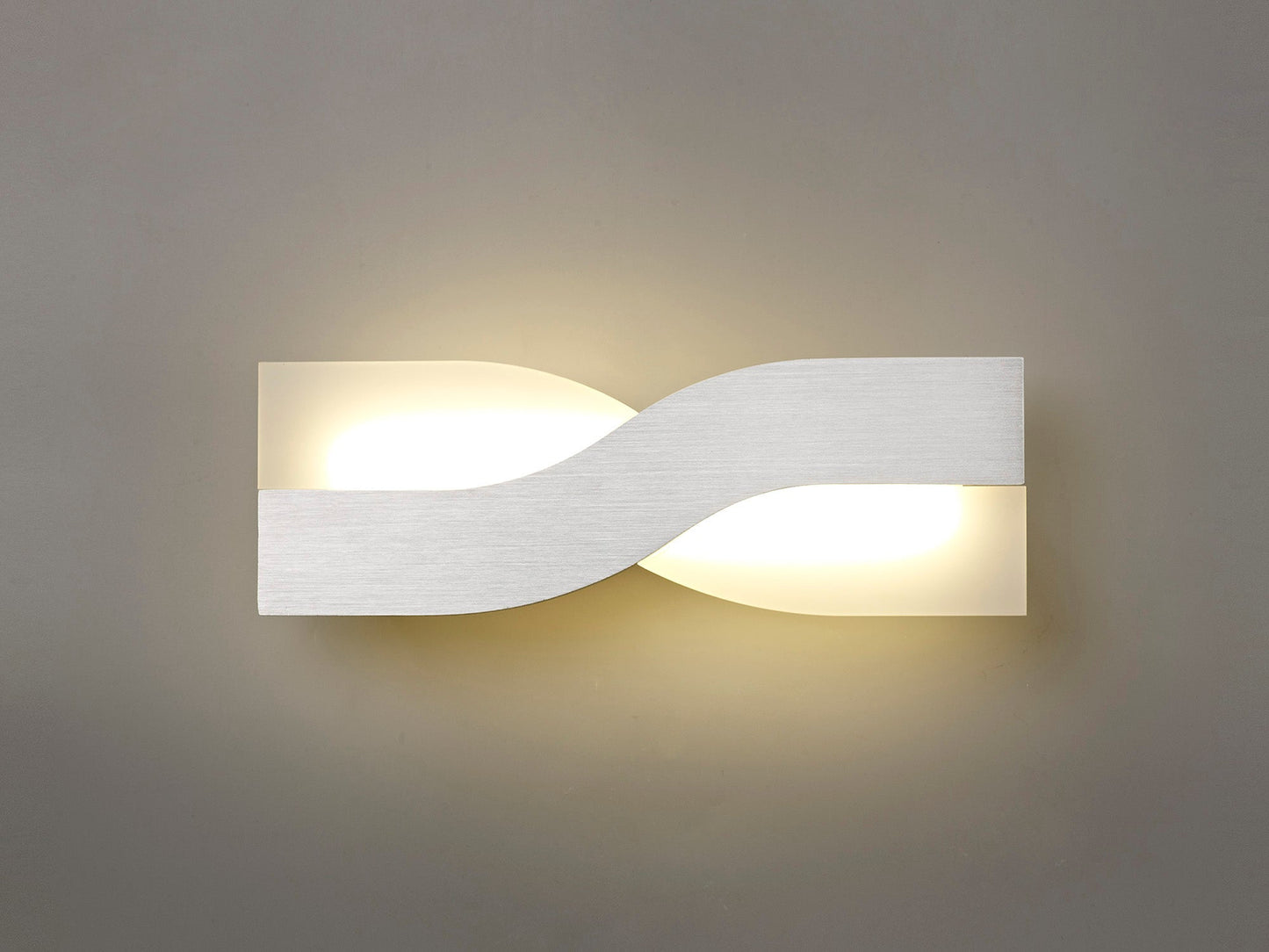 Leigh Wall Lamp, 1 x 8W LED, 3000K, 640lm, Brushed Aluminium and Frosted White, 3yrs Warranty 2