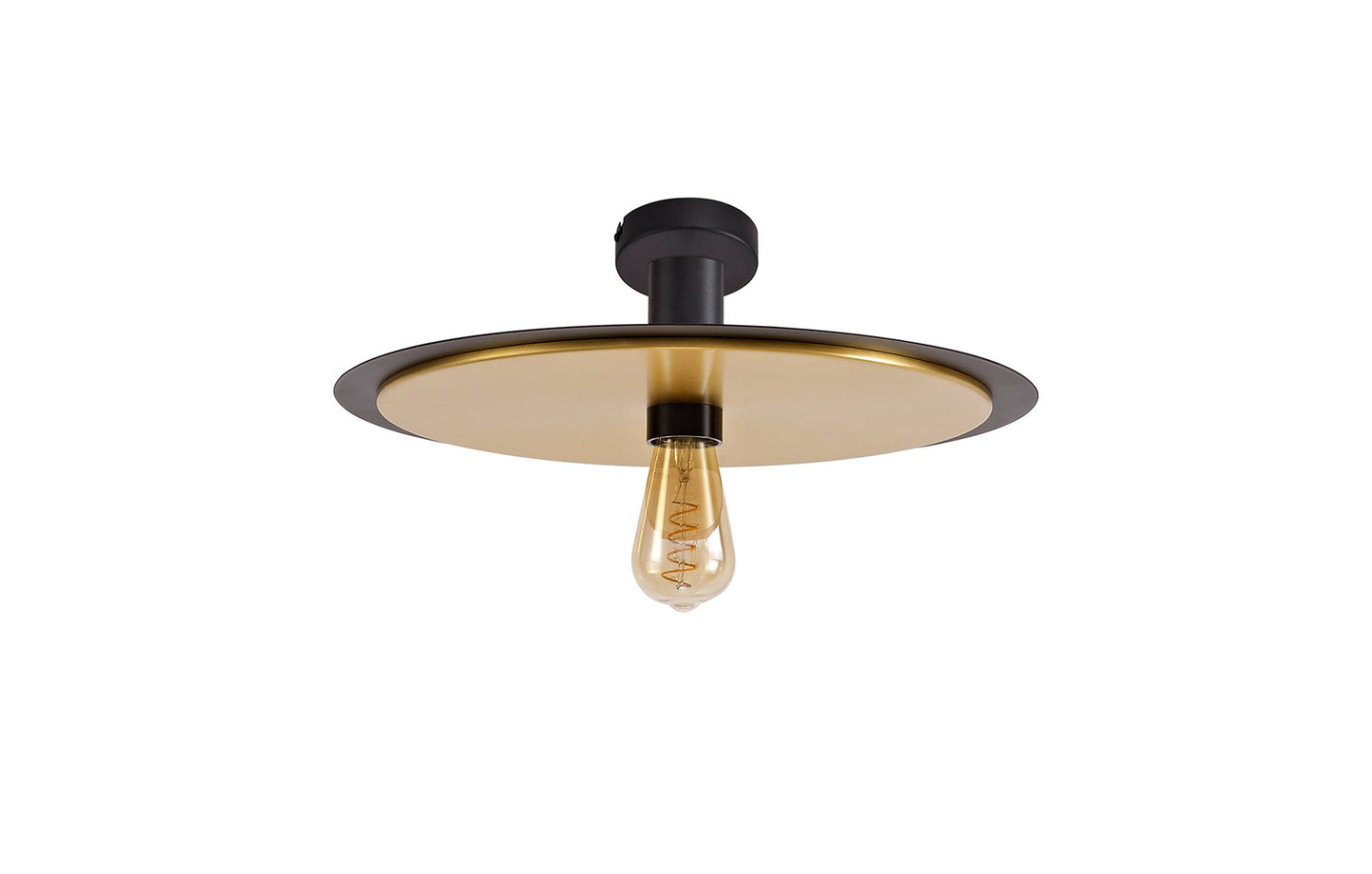 Lydiat Single 3 In1 Ceiling Flush, Semi-Fush & Pendant Light, 1 Light Adjustable E27, Black and Gold