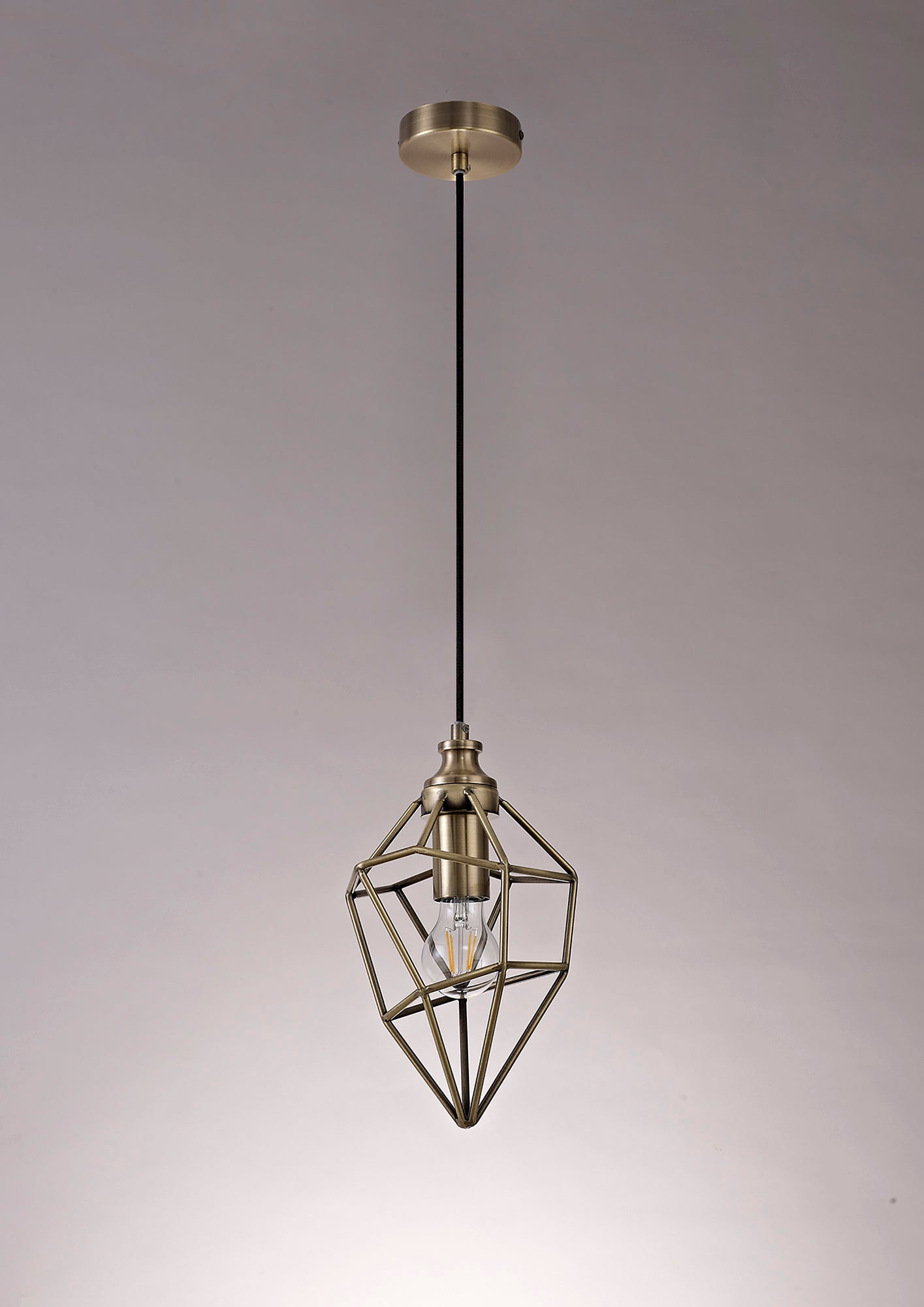 Lymm Small Pendant, 1 x E27, Antique Brass 2