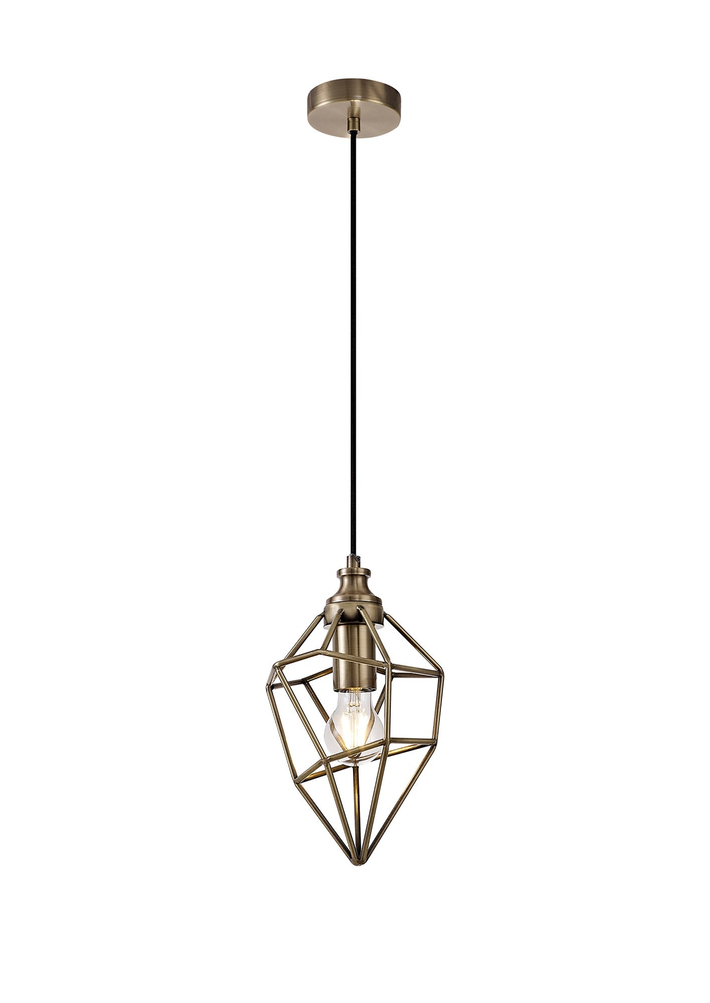 Lymm Small Pendant, 1 x E27, Antique Brass 2