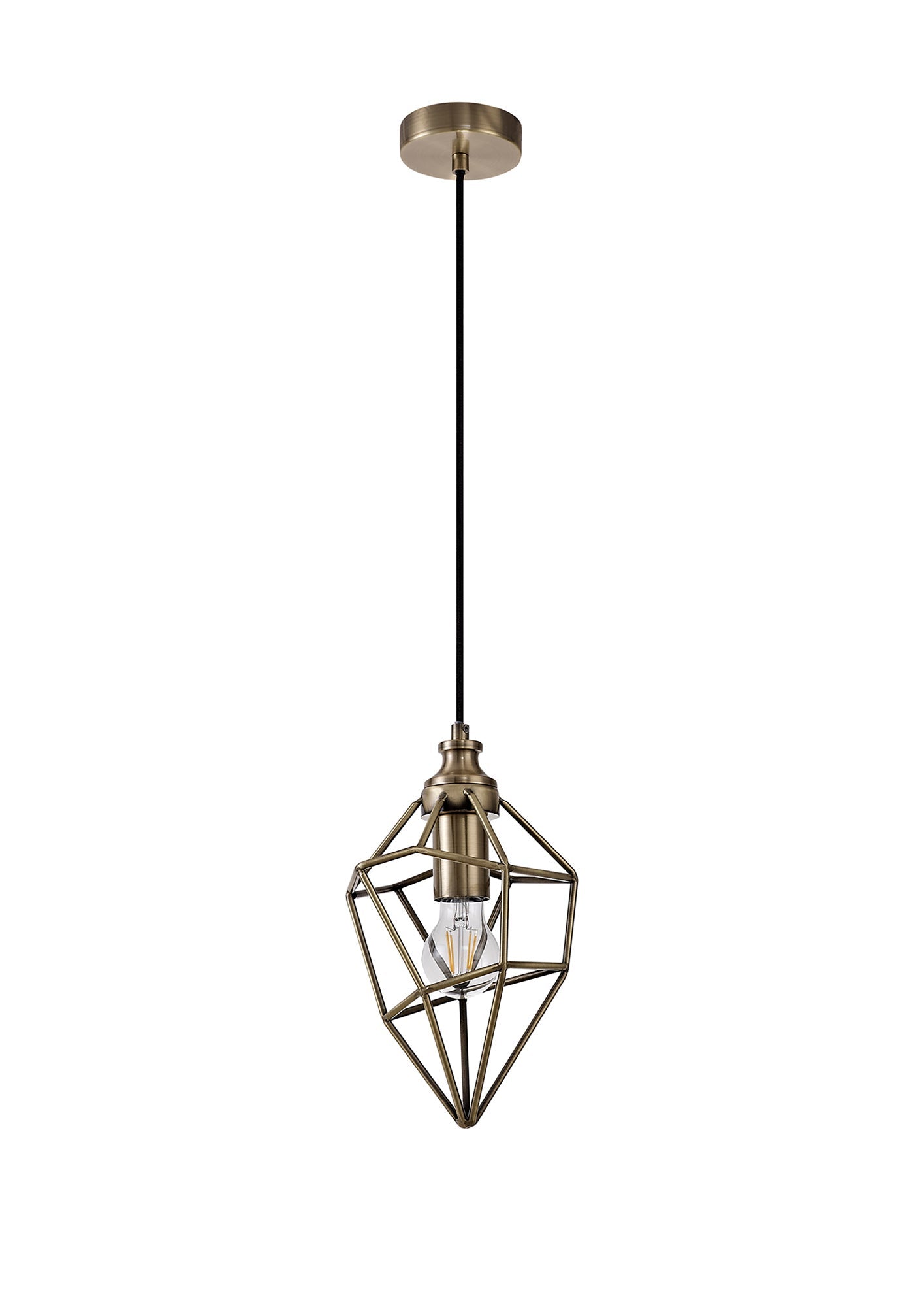 Lymm Small Pendant, 1 x E27, Antique Brass 2