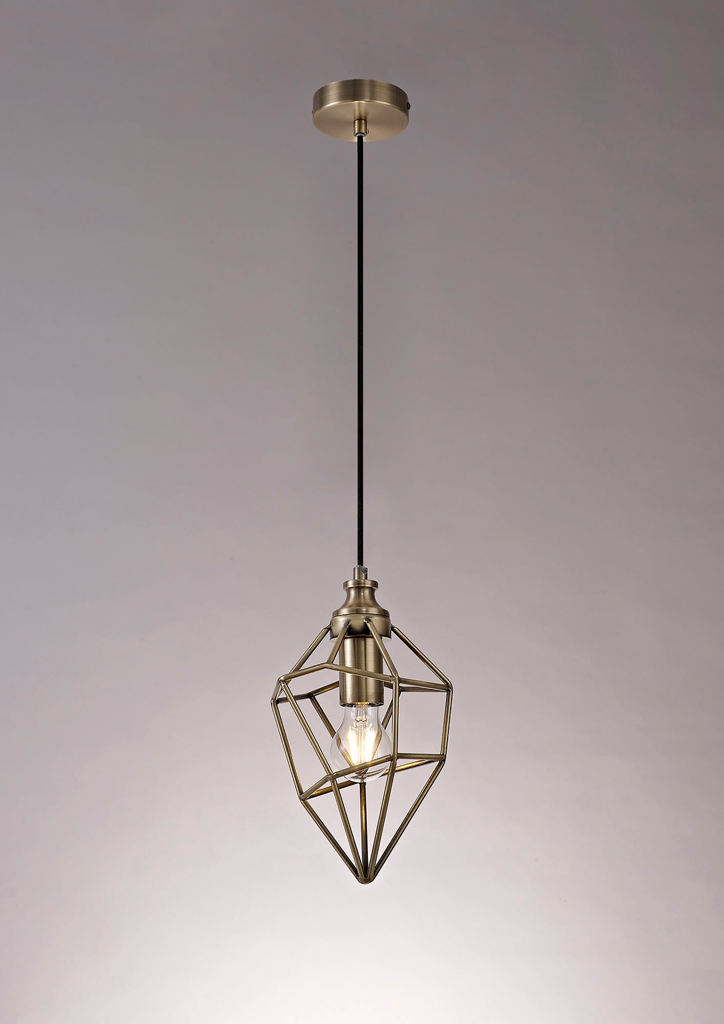 Lymm Small Pendant, 1 x E27, Antique Brass 2