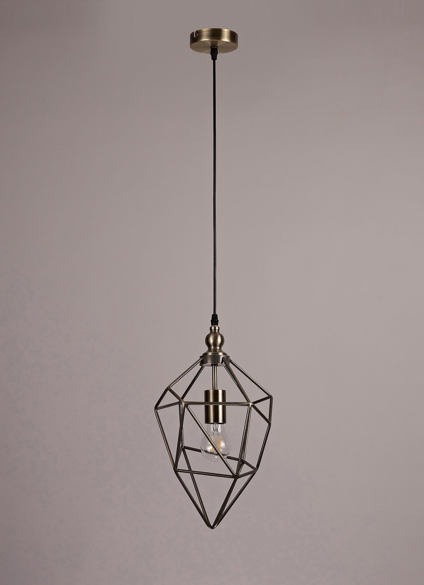 Lymm Medium Pendant, 1 x E27, Antique Brass 2