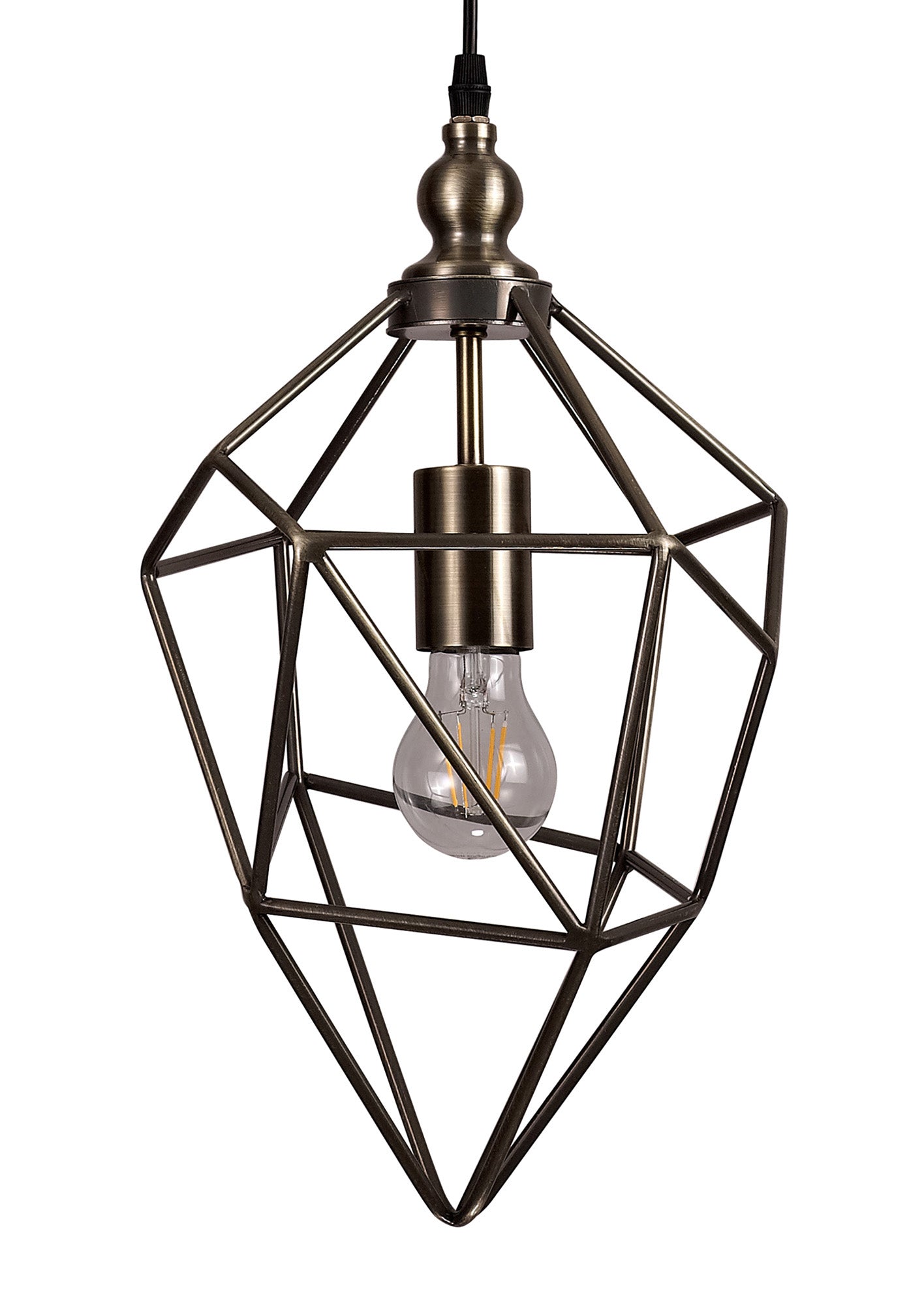 Lymm Medium Pendant, 1 x E27, Antique Brass 2