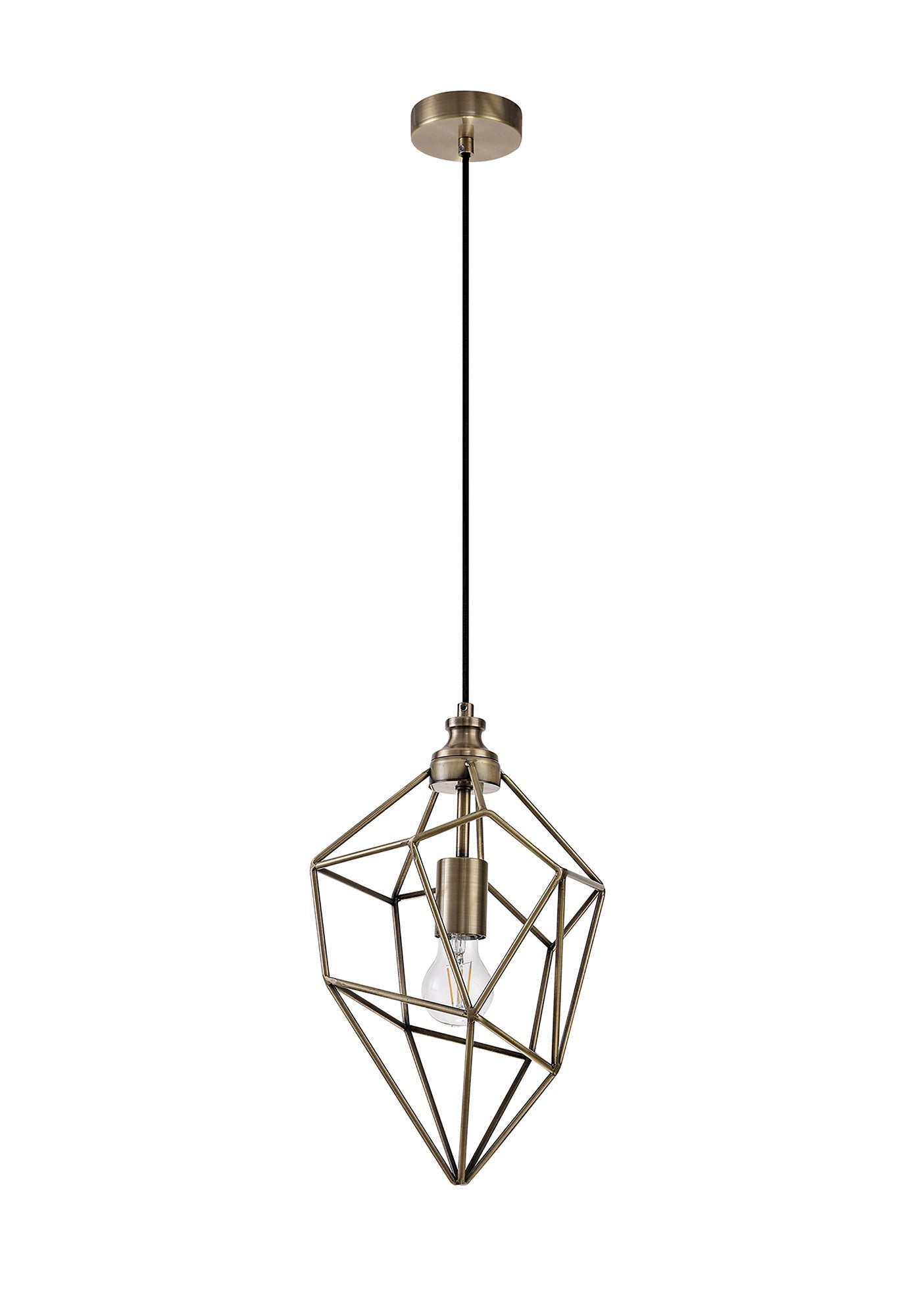 Lymm Medium Pendant, 1 x E27, Antique Brass 2