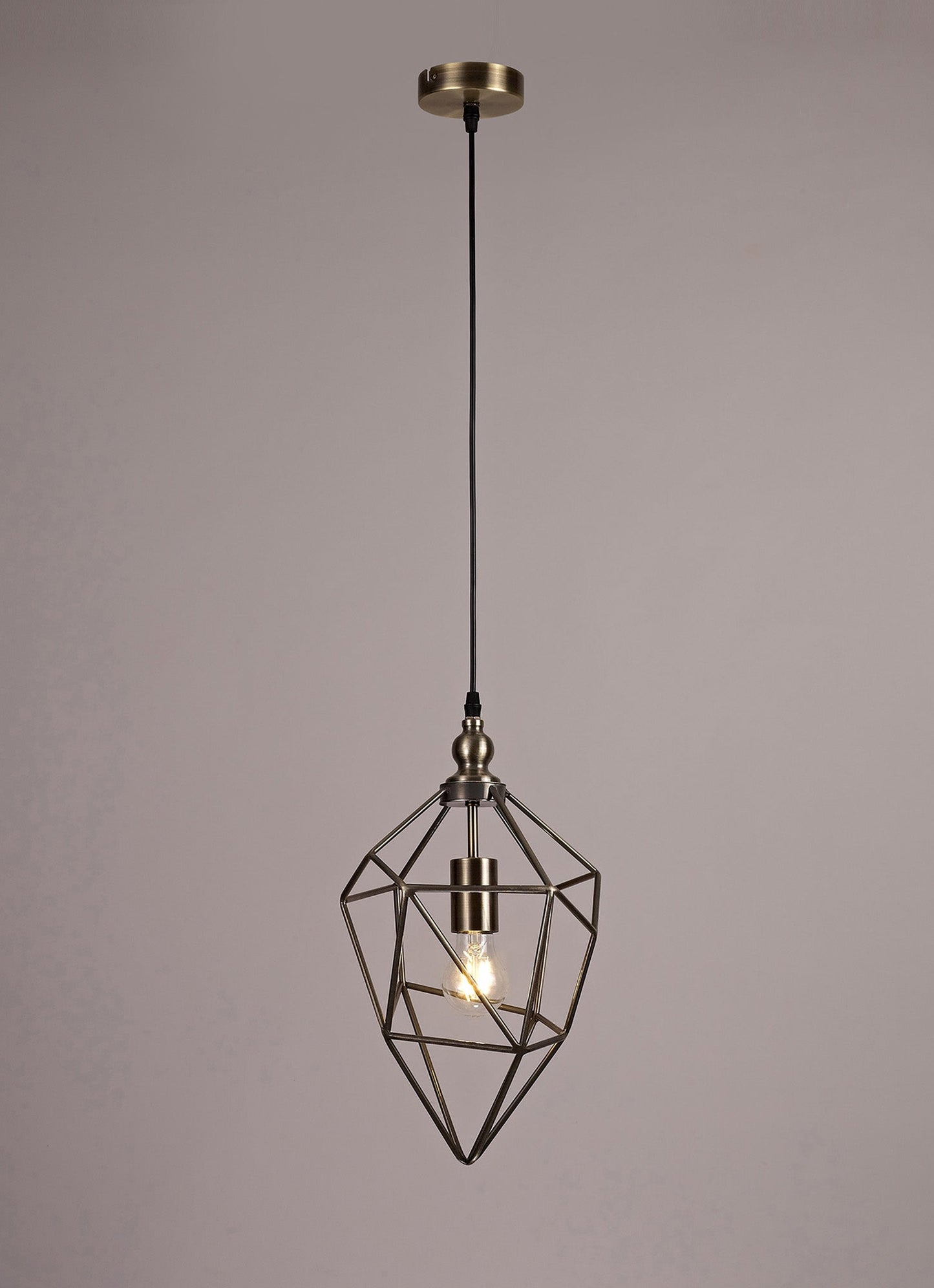 Lymm Medium Pendant, 1 x E27, Antique Brass 2