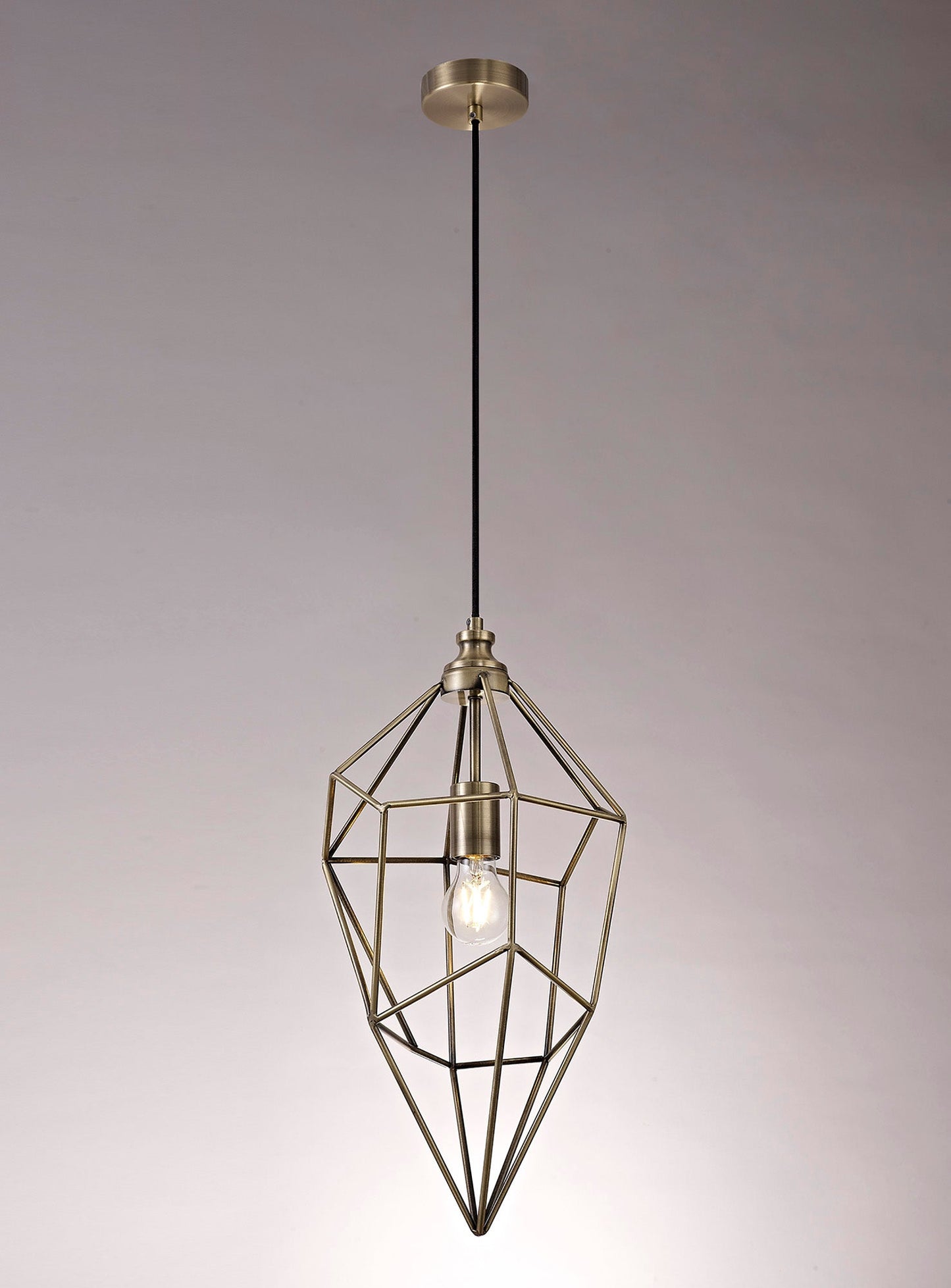 Lymm Large Pendant, 1 x E27, Antique Brass 2