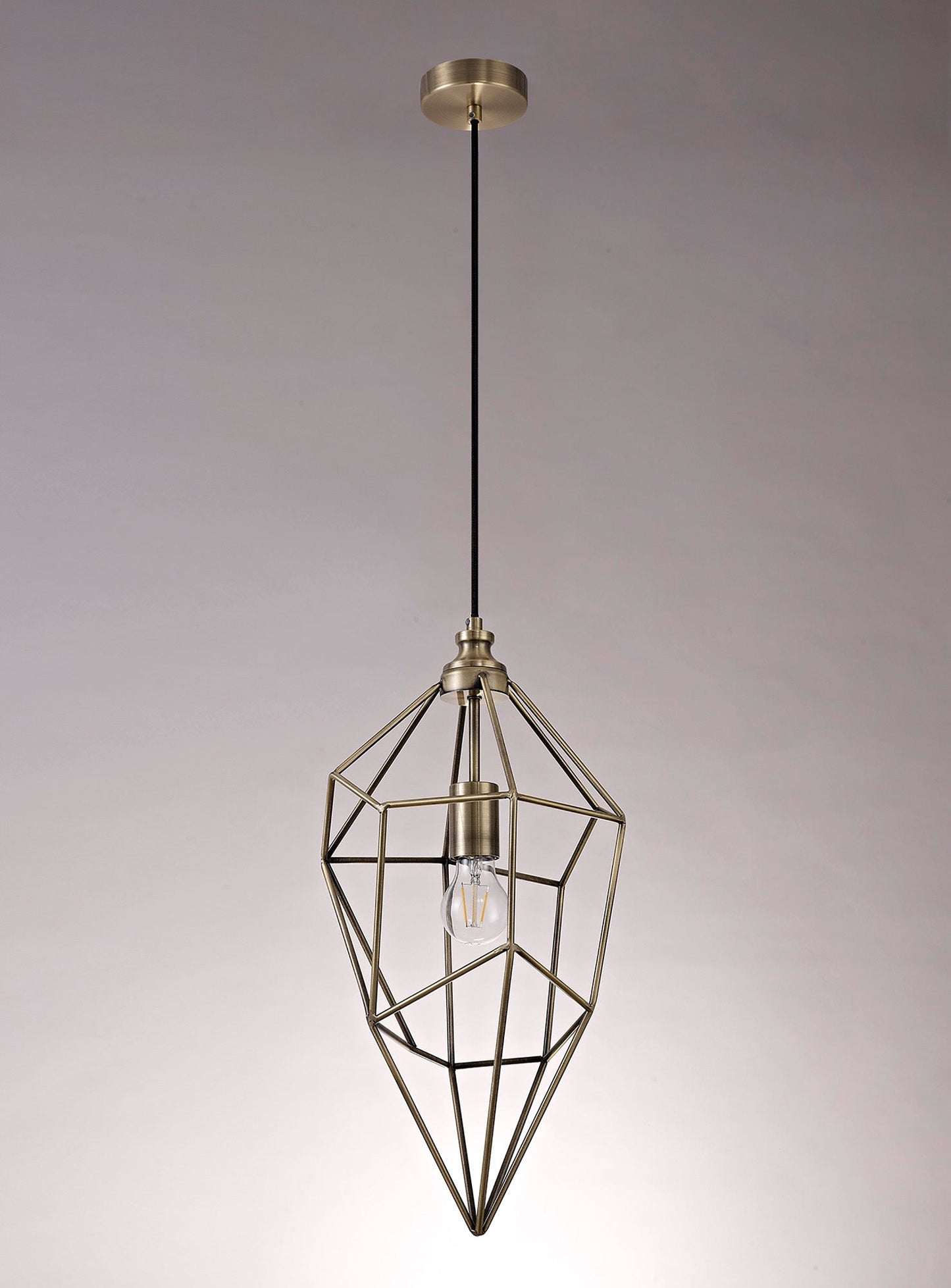 Lymm Large Pendant, 1 x E27, Antique Brass 2