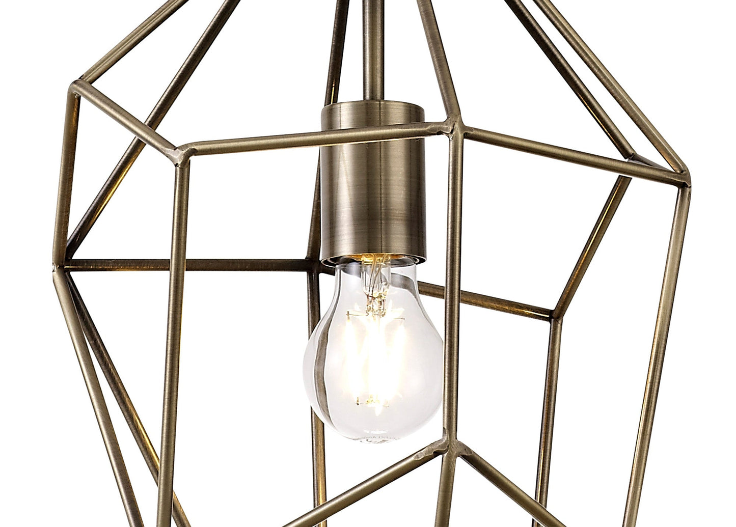 Lymm Large Pendant, 1 x E27, Antique Brass 2