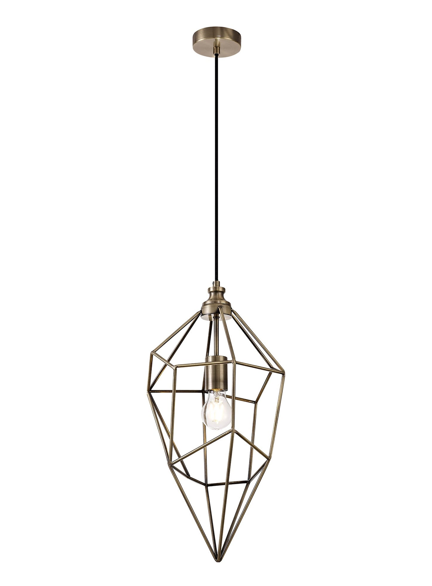 Lymm Large Pendant, 1 x E27, Antique Brass 2