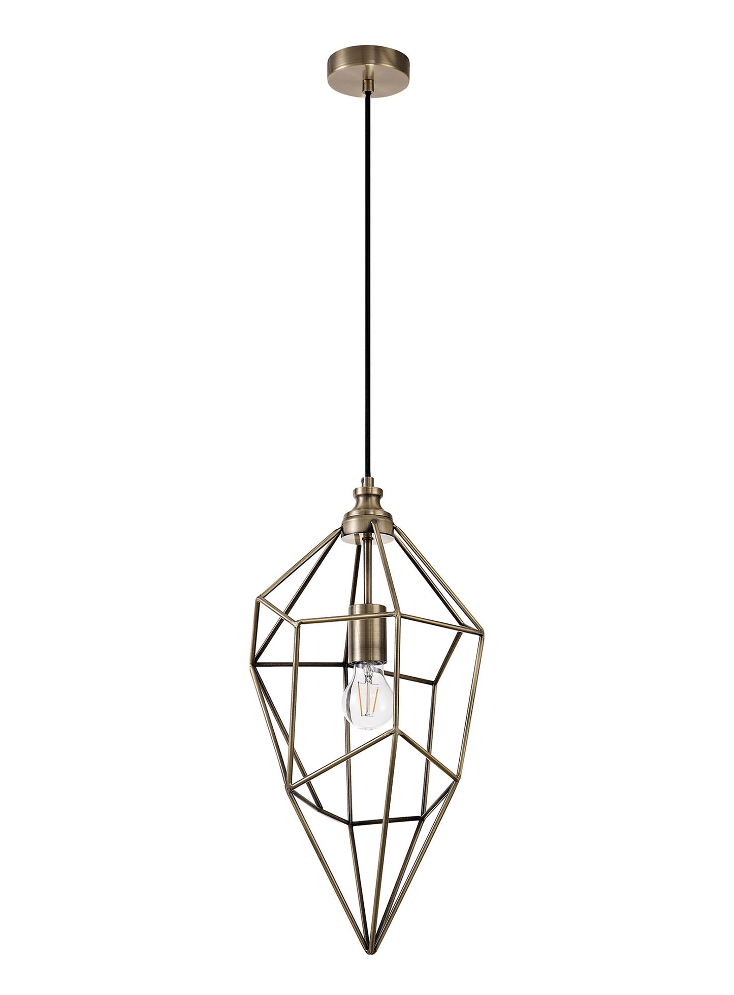 Lymm Large Pendant, 1 x E27, Antique Brass 2