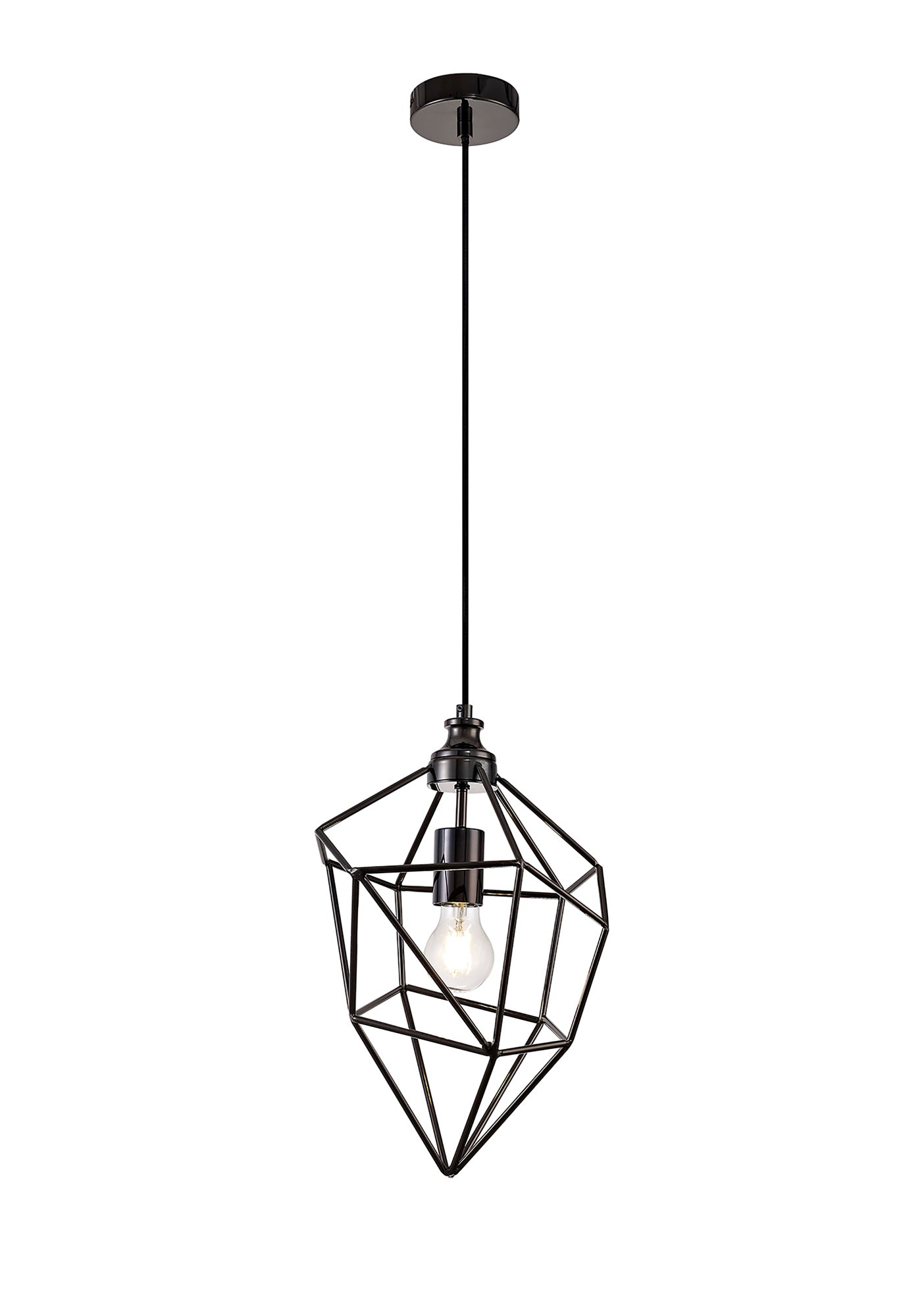Lymm Medium Pendant, 1 x E27, Black Nickel 2