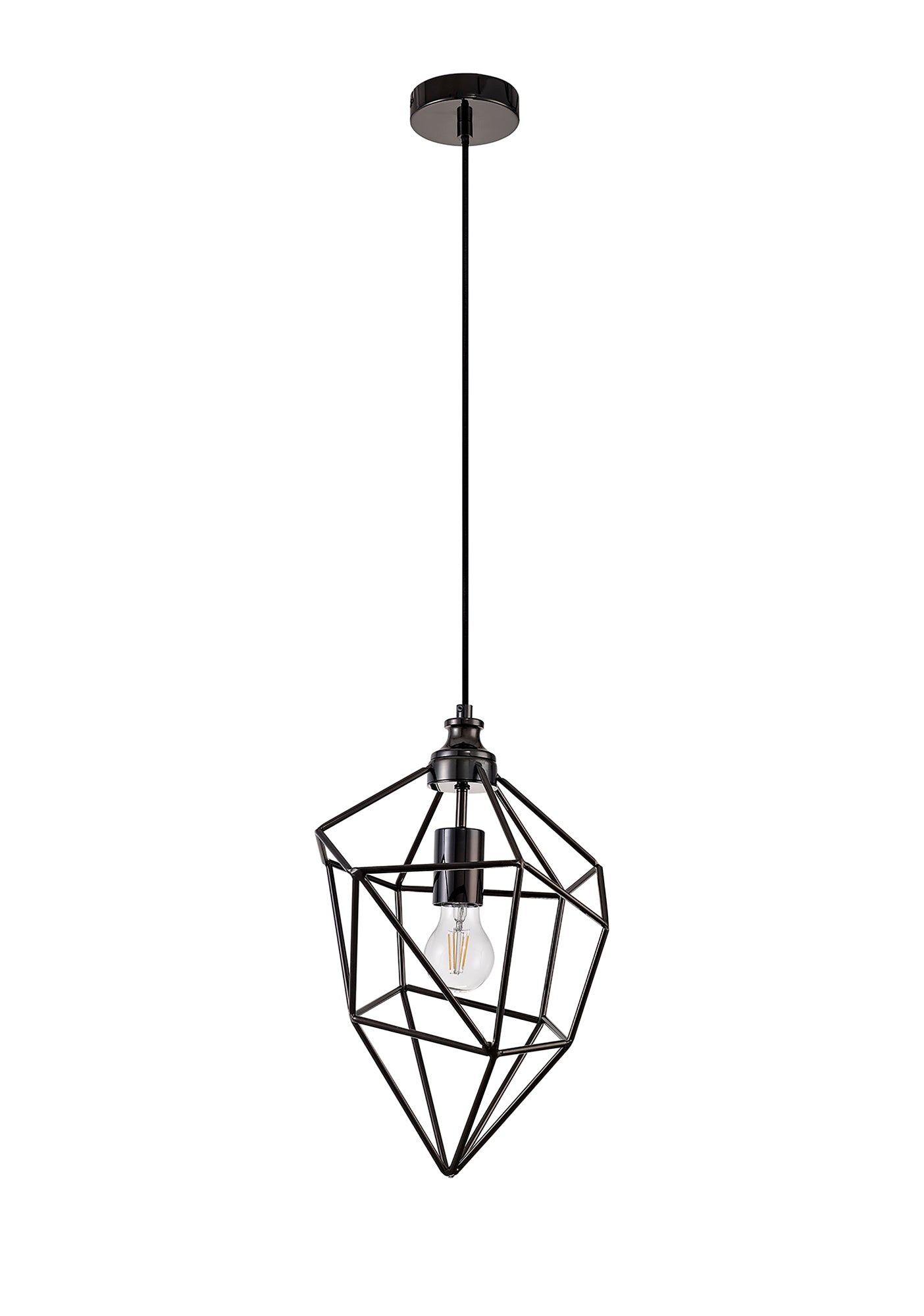 Lymm Medium Pendant, 1 x E27, Black Nickel 2