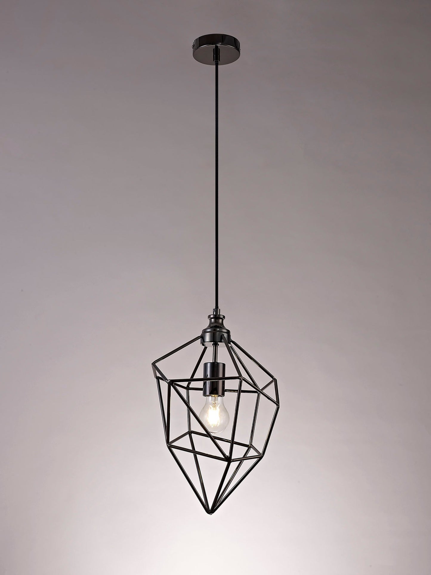 Lymm Medium Pendant, 1 x E27, Black Nickel 2