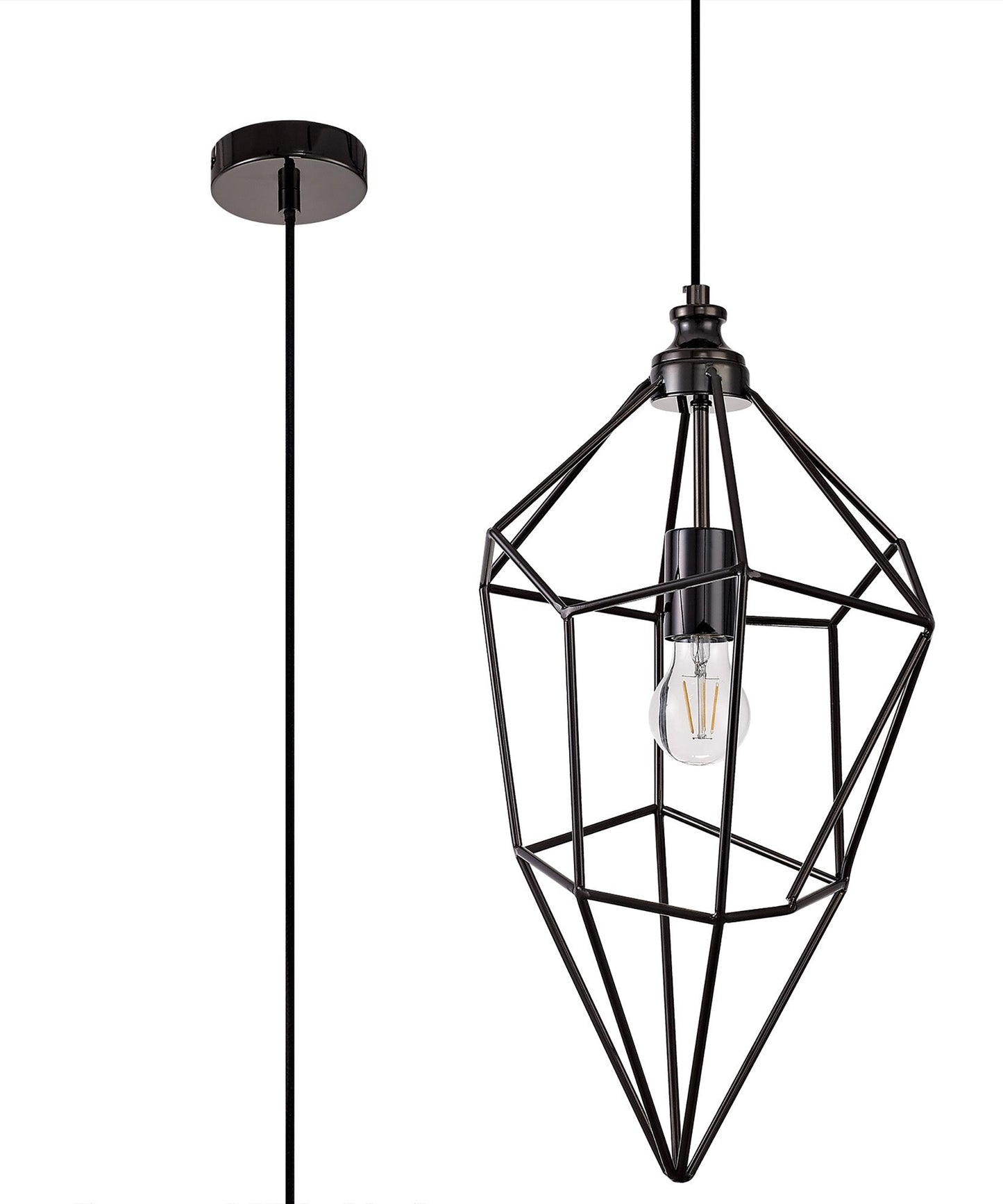 Lymm Large Pendant, 1 x E27, Black Nickel 2