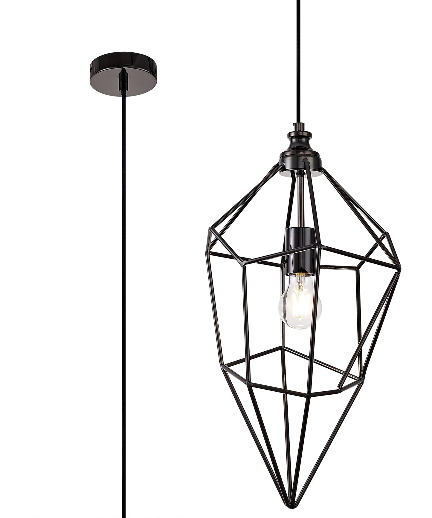 Lymm Large Pendant, 1 x E27, Black Nickel 2