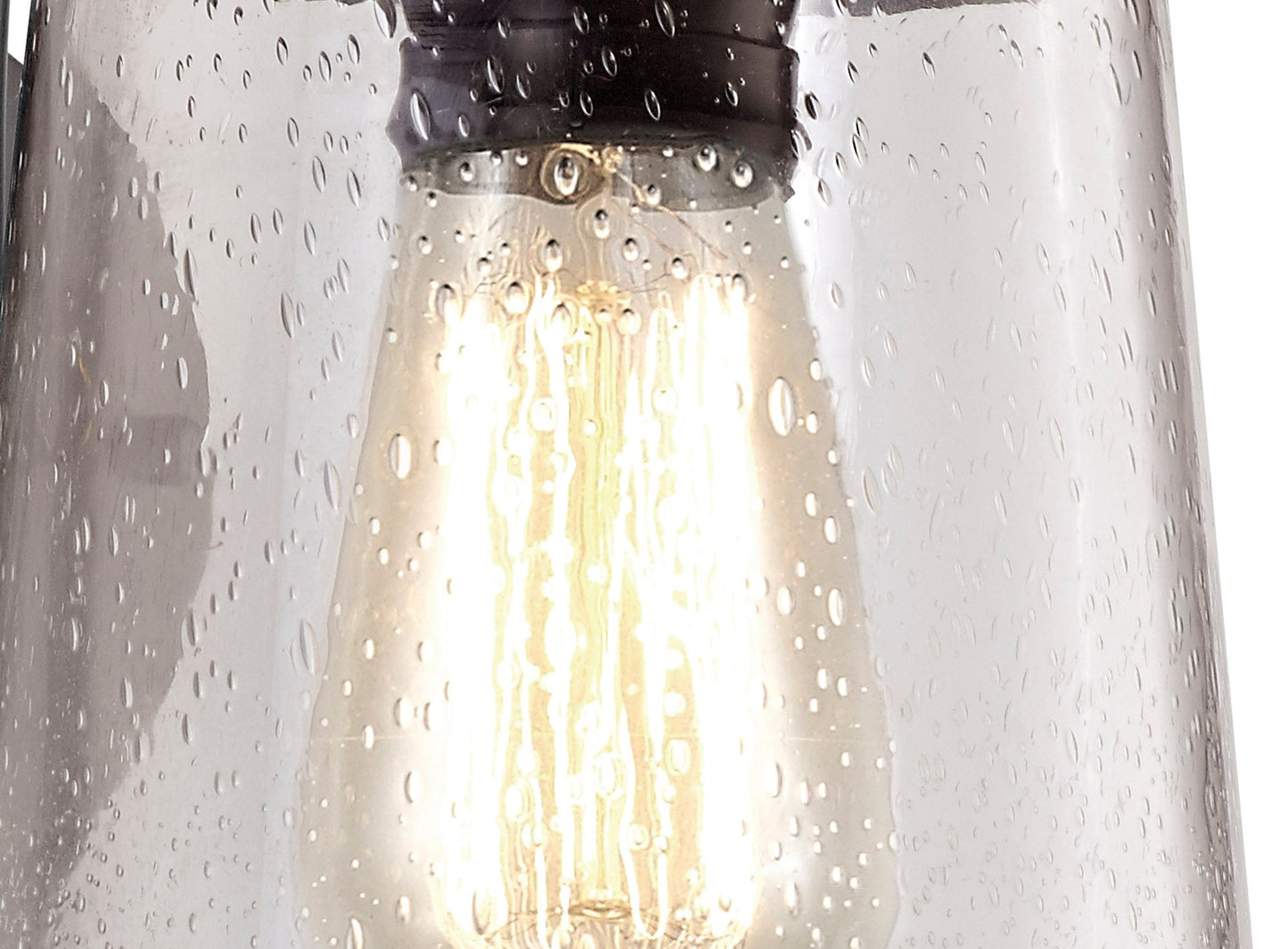 Macc Wall Lamp, 1 x E27, Black and Gold With Seeded Clear Glass, IP54, 2yrs Warranty