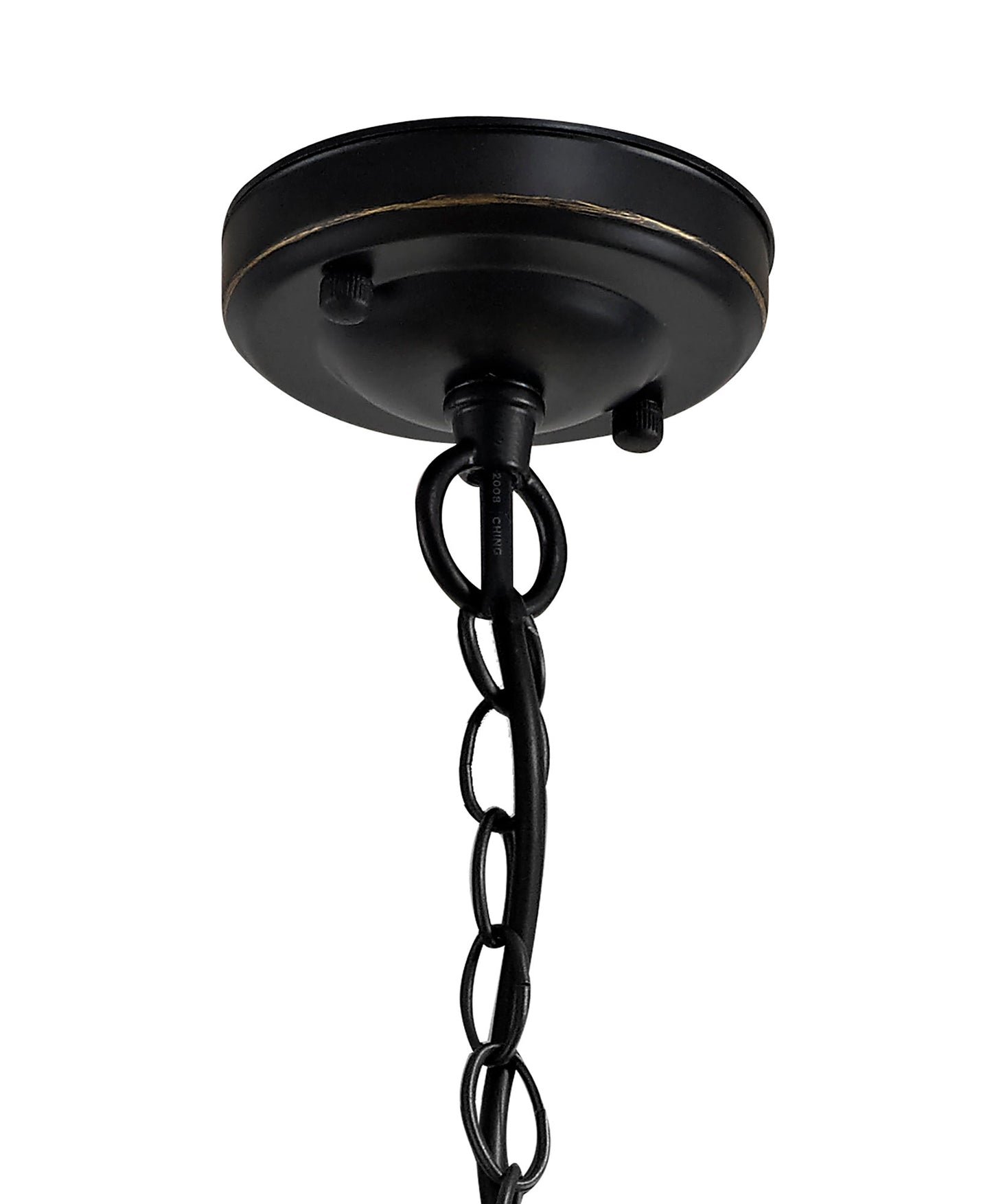 Macc Pendant, 1 x E27, Black and Gold With Seeded Clear Glass, IP54, 2yrs Warranty