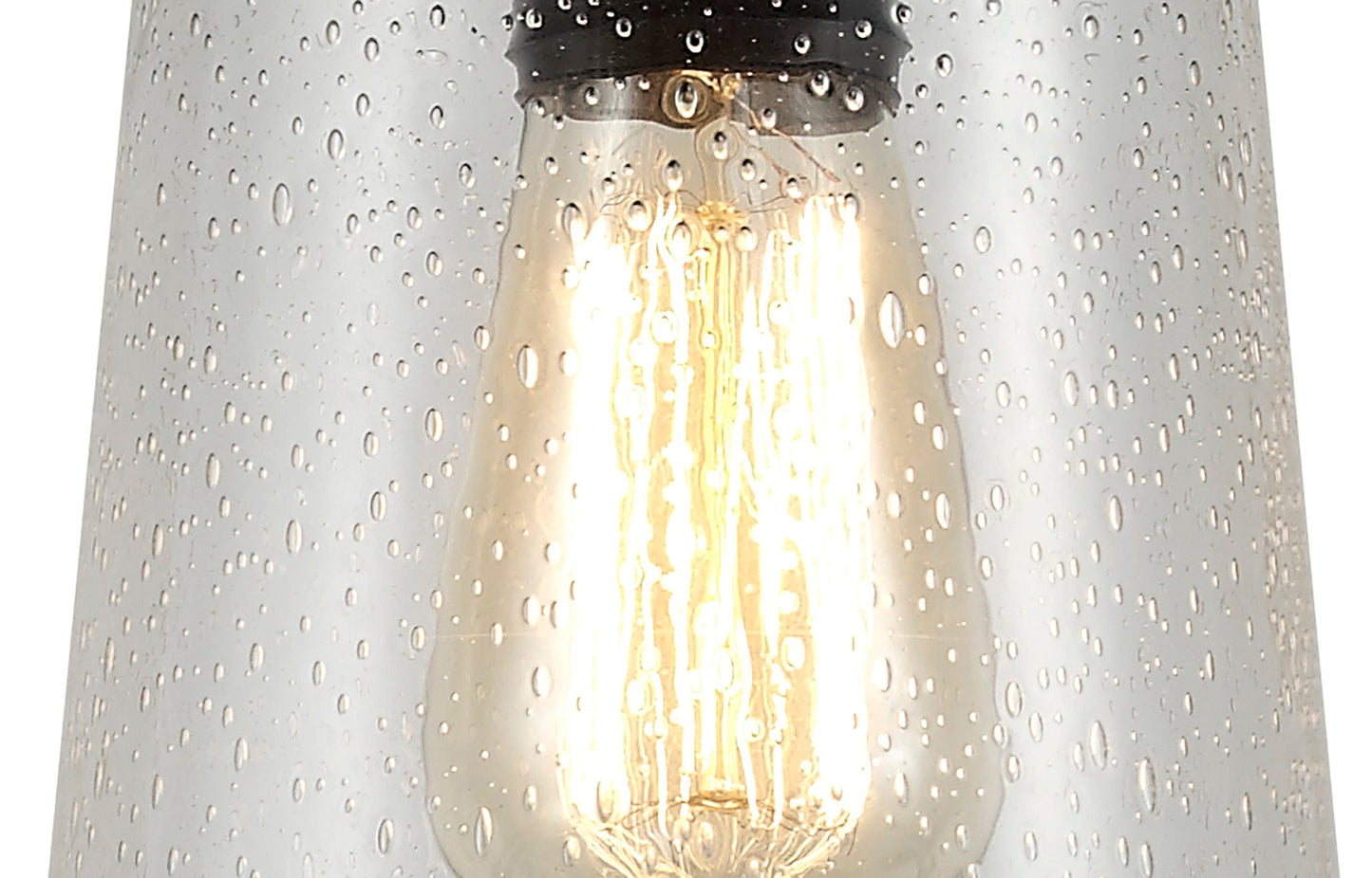 Macc Pendant, 1 x E27, Black and Gold With Seeded Clear Glass, IP54, 2yrs Warranty