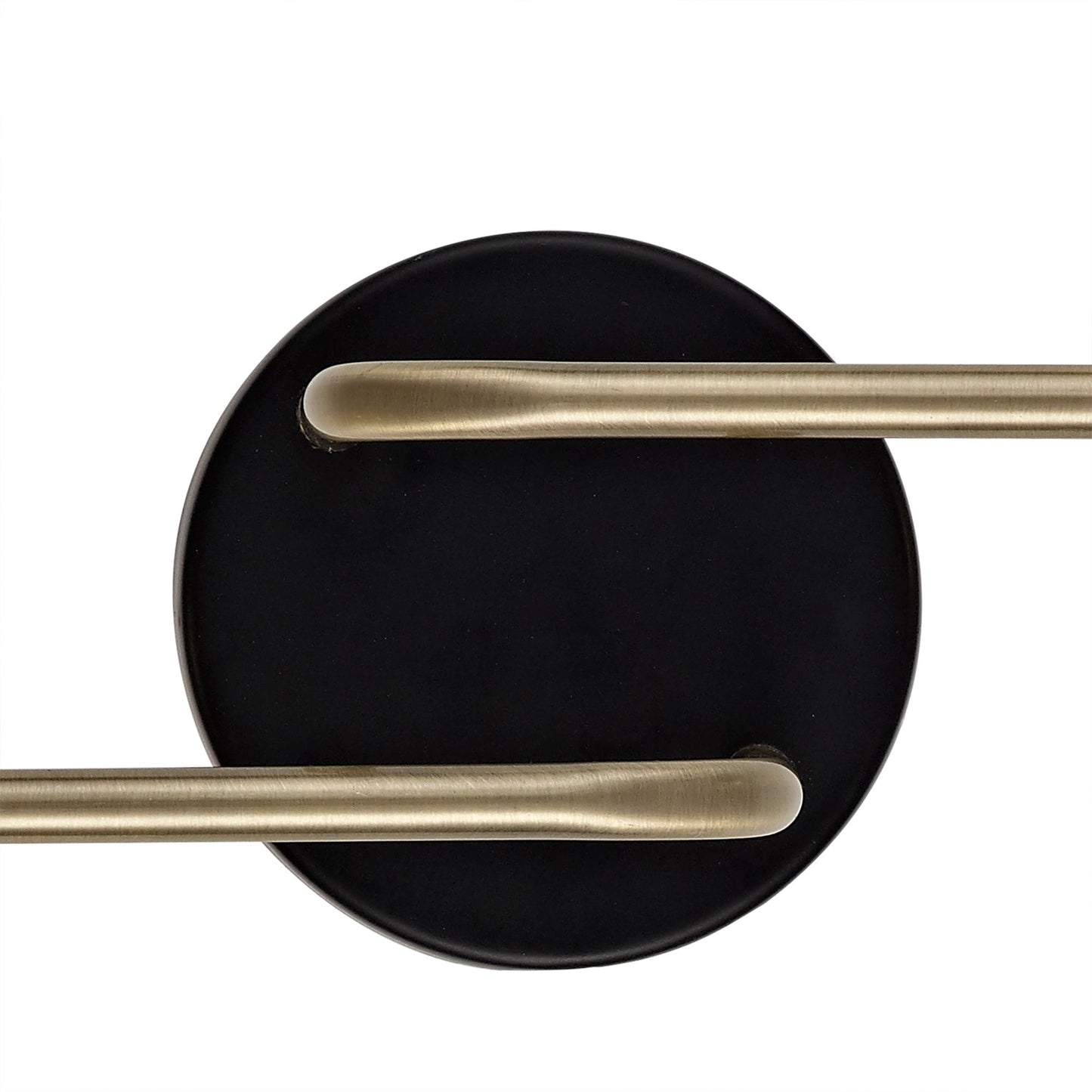 Marple Wall Lamp, 2 Light G9, Matt Black and Antique Brass and Cognac Glass