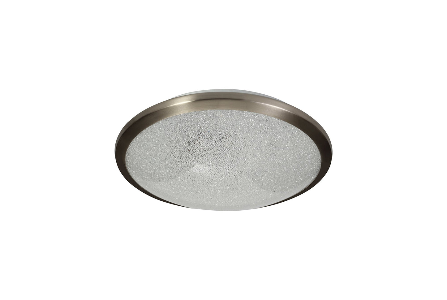 Massey Ceiling, 30cm 1 x 12W LED, 3000K, 750lm, IP44, Satin Nickel and Crystaline, 3yrs Warranty