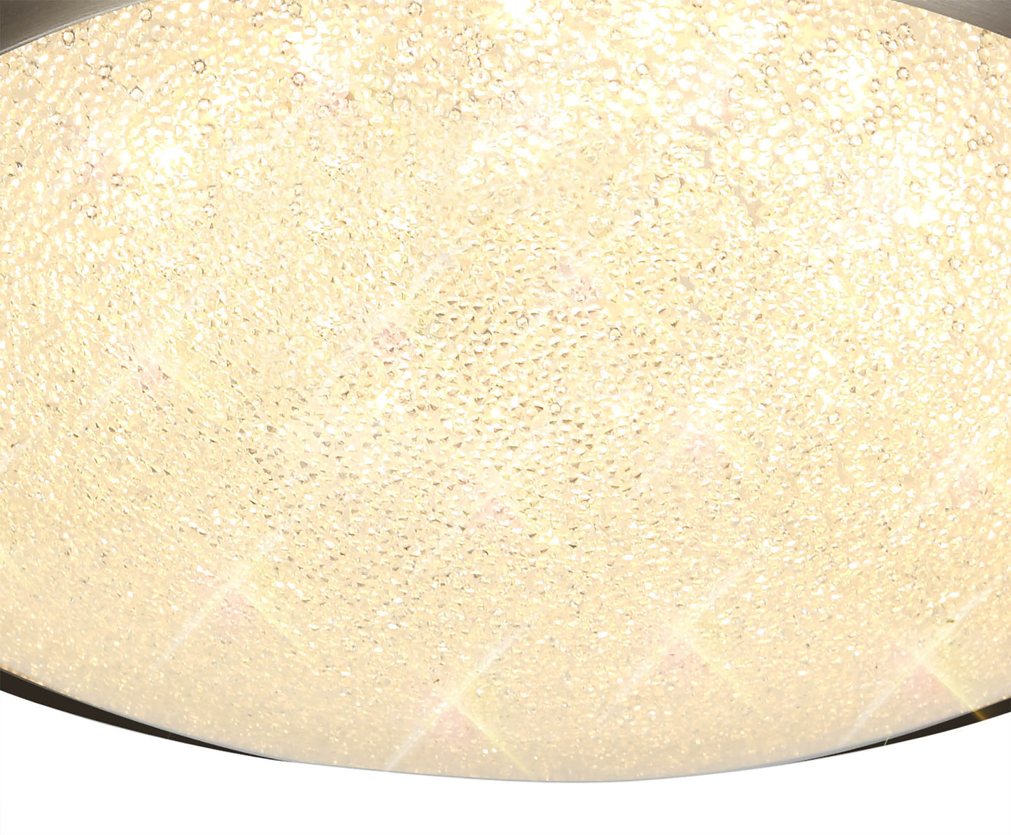 Massey Ceiling, 30cm 1 x 12W LED, 3000K, 750lm, IP44, Satin Nickel and Crystaline, 3yrs Warranty