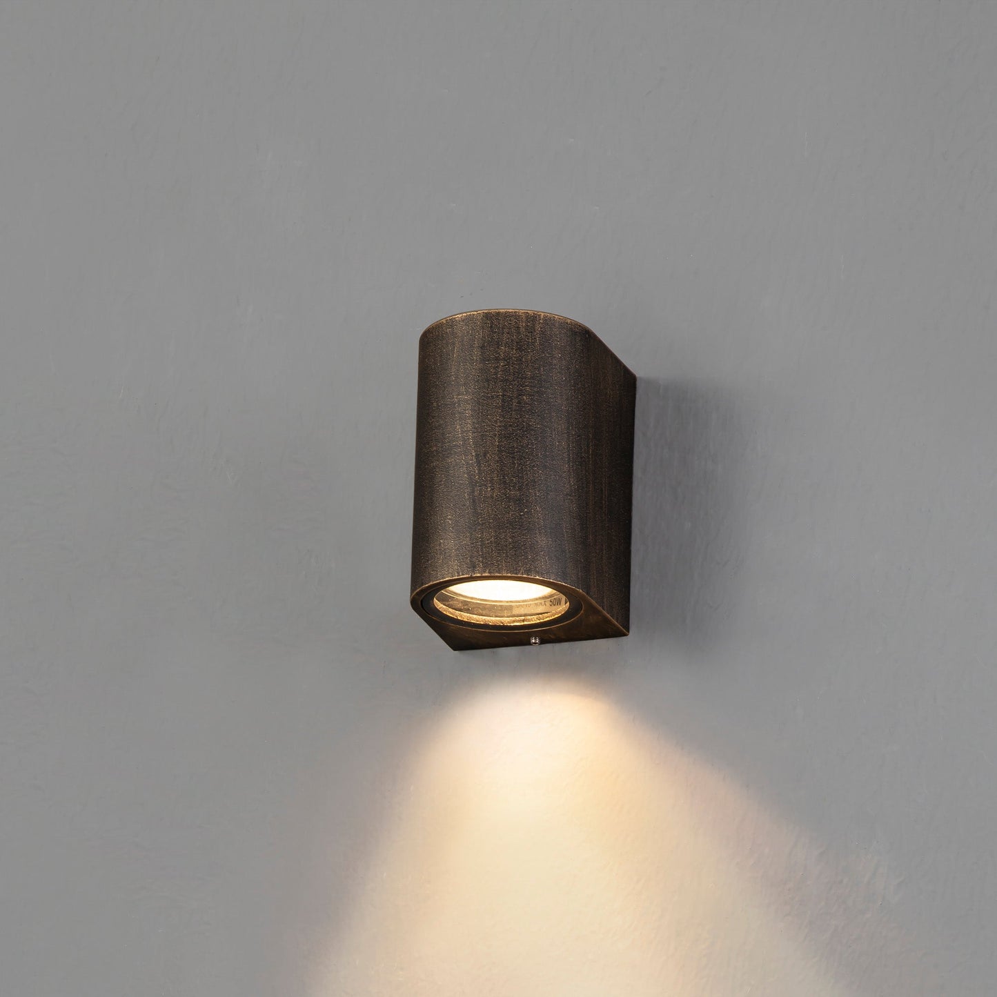 Mill Curved Wall Lamp, 1 x GU10, IP54, Black and Gold