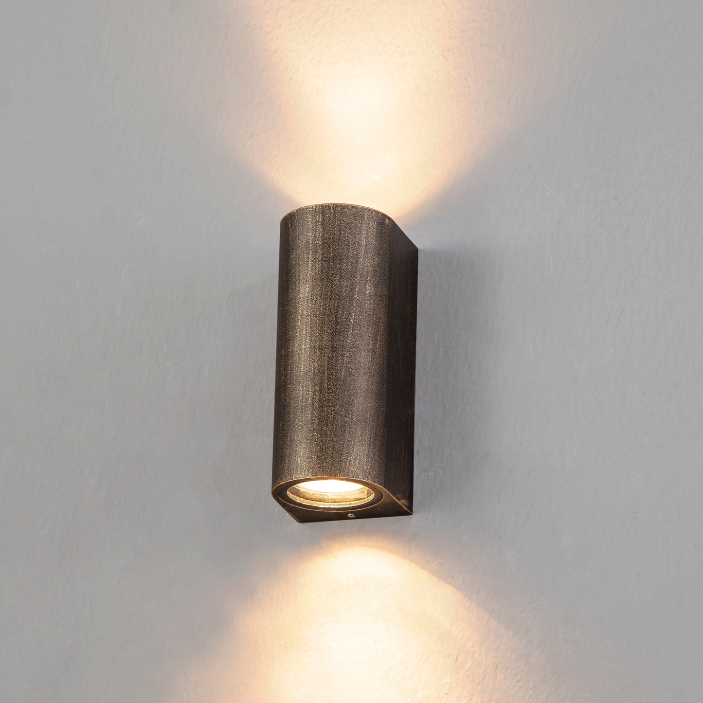Mill Curved Wall Lamp, 2 x GU10, IP54, Black and Gold