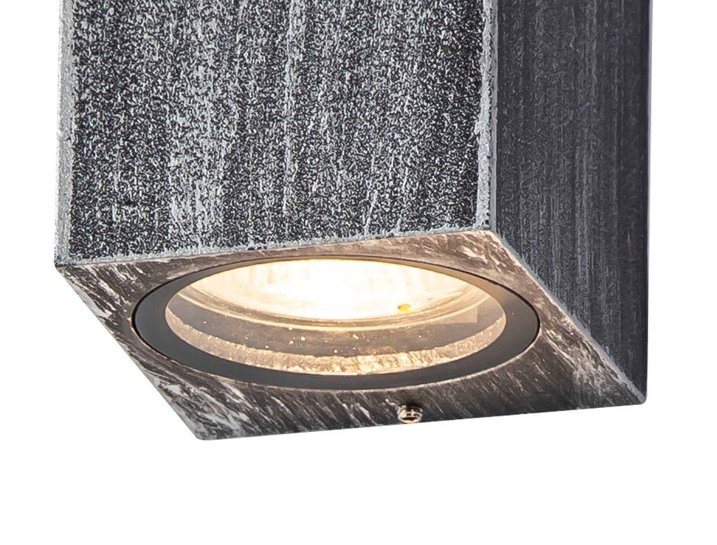 Mill Rectangle Wall Lamp, 1 x GU10, IP54, Black and Silver