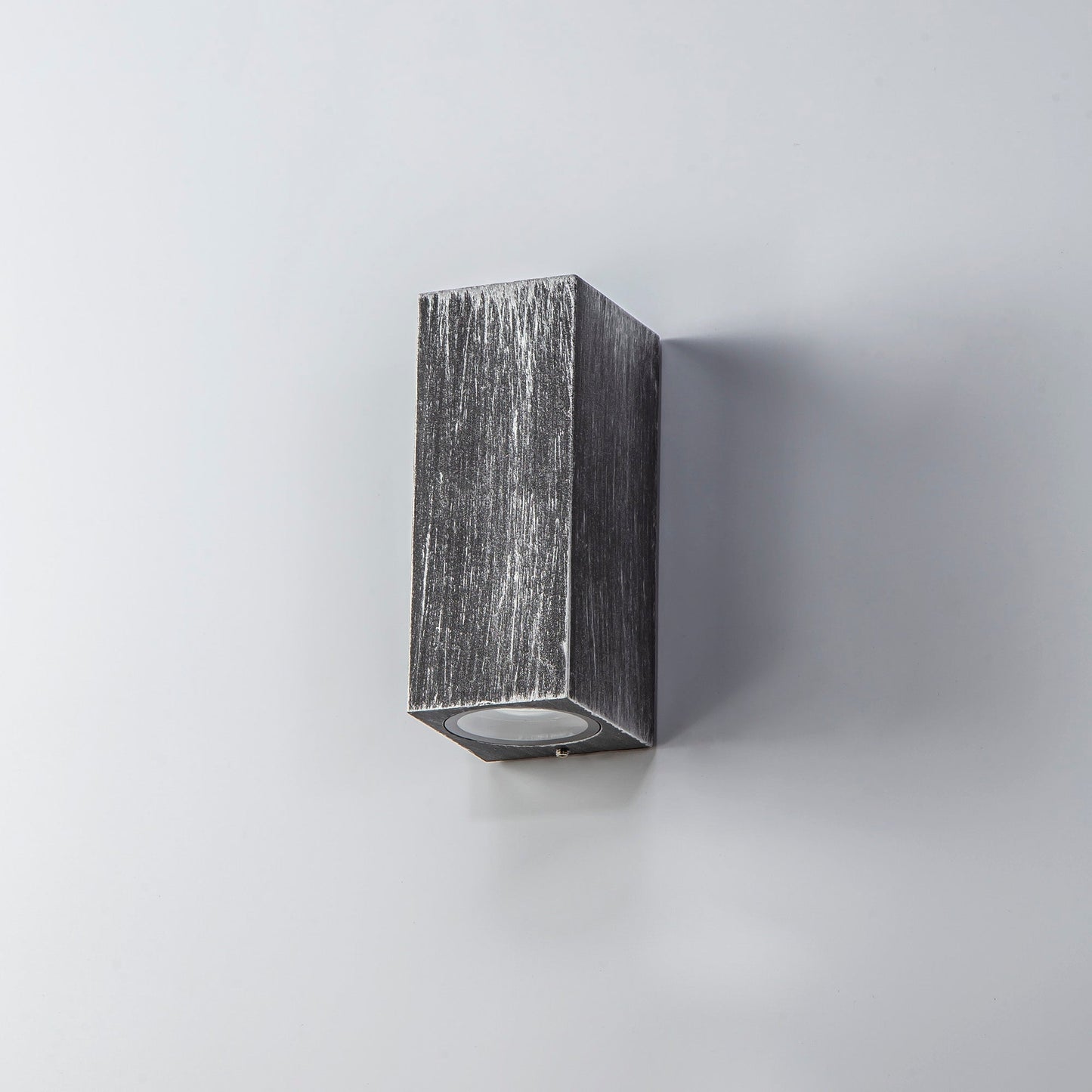 Mill Rectangle Wall Lamp, 2 x GU10, IP54, Black and Silver