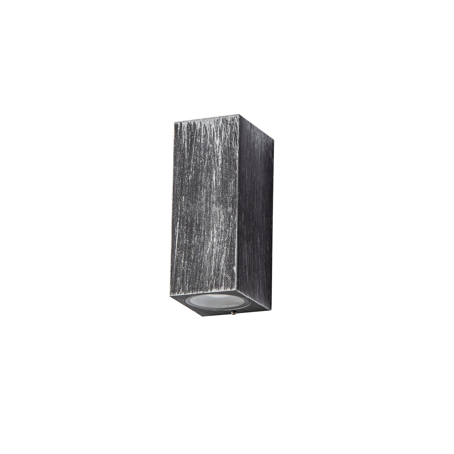Mill Rectangle Wall Lamp, 2 x GU10, IP54, Black and Silver