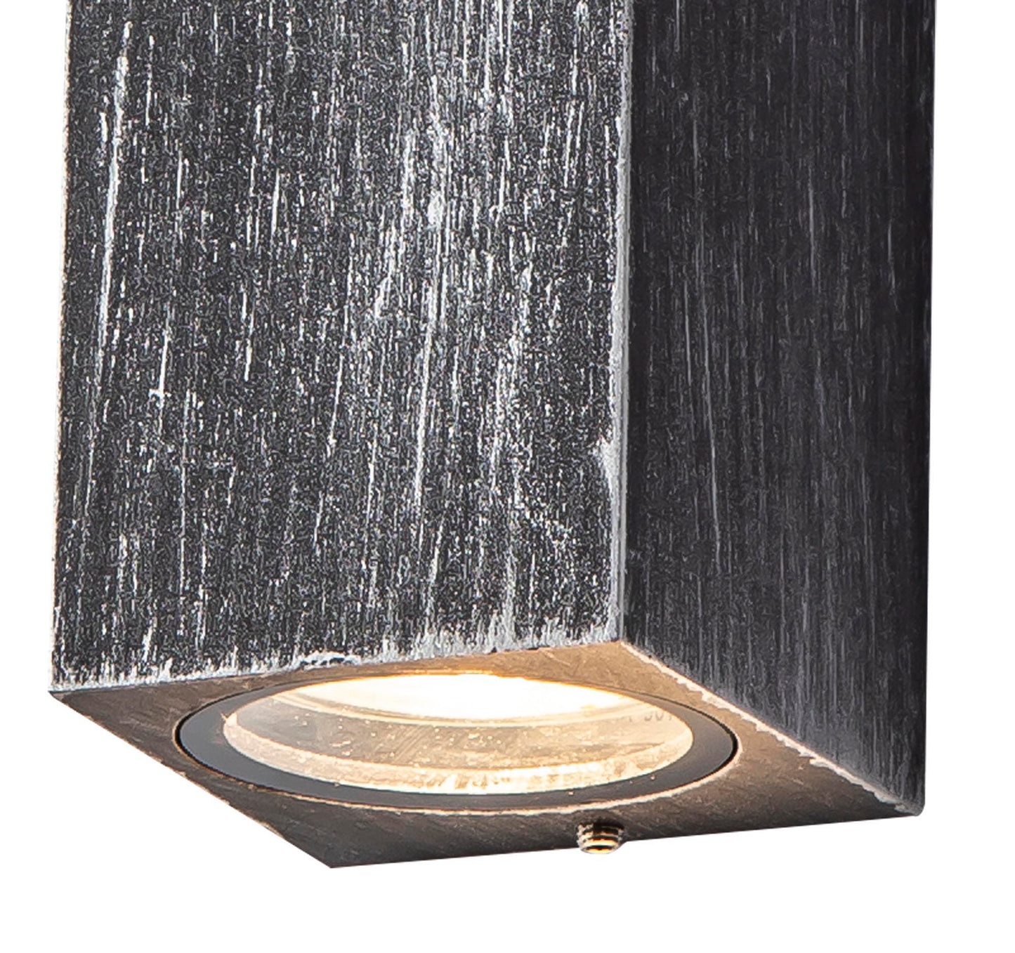 Mill Rectangle Wall Lamp, 2 x GU10, IP54, Black and Silver