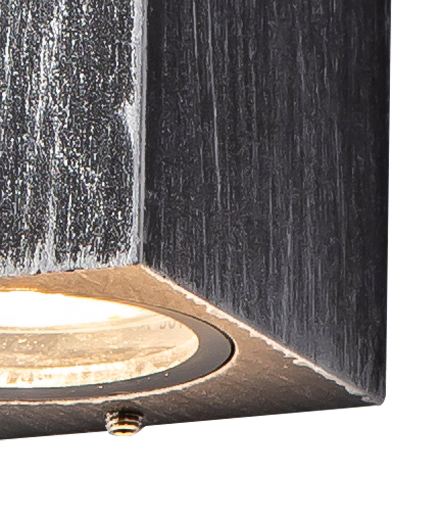Mill Rectangle Wall Lamp, 2 x GU10, IP54, Black and Silver