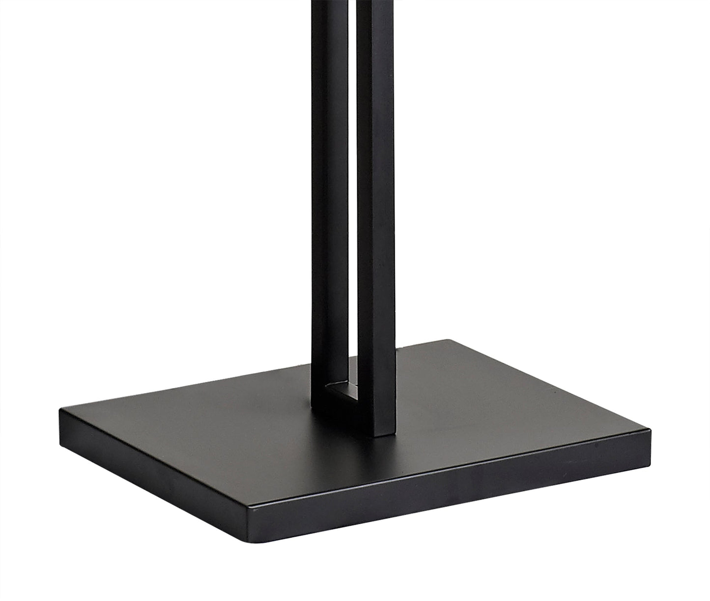 Mobberley Floor Lamp, 2 Light E27, Matt Black and Crystal Sand Glass