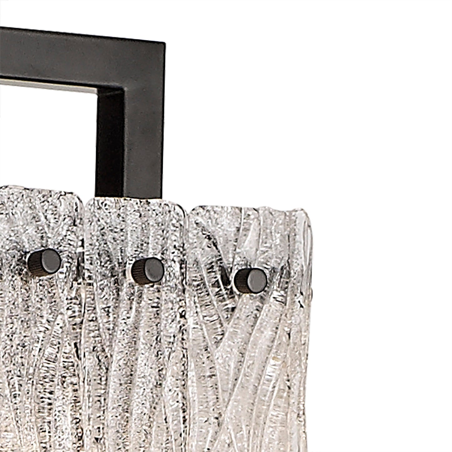 Mobberley Floor Lamp, 2 Light E27, Matt Black and Crystal Sand Glass