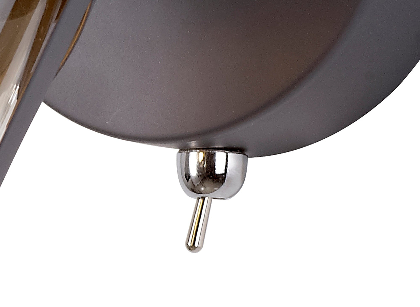 Mobbers 1 Light Switched Spotlight E14, Matt Grey and Polished Chrome and Cognac
