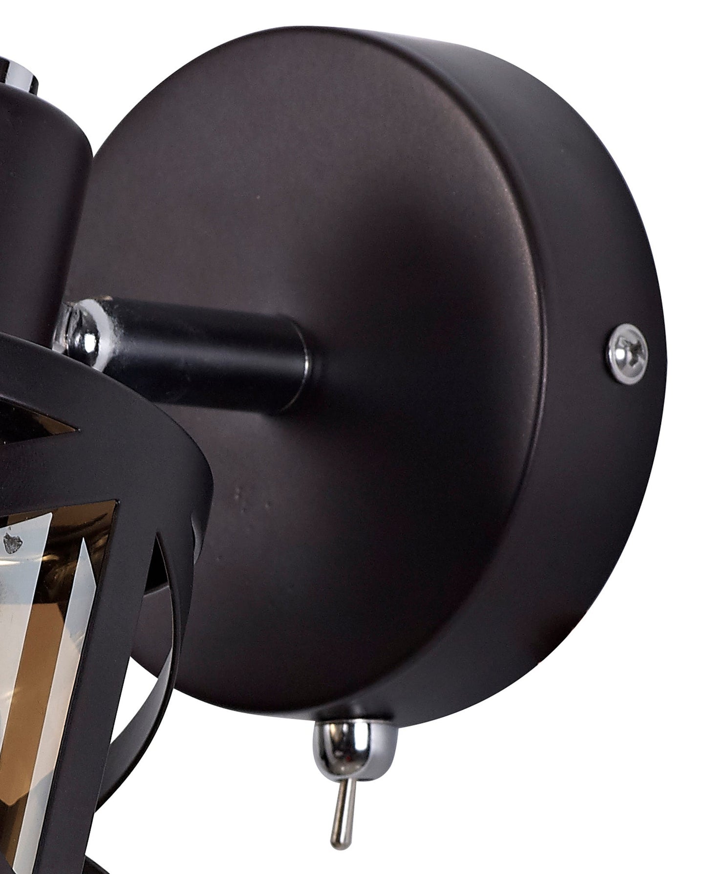Mobbers 1 Light Switched Spotlight E14, Oiled Bronze and Polished Chrome and Amber